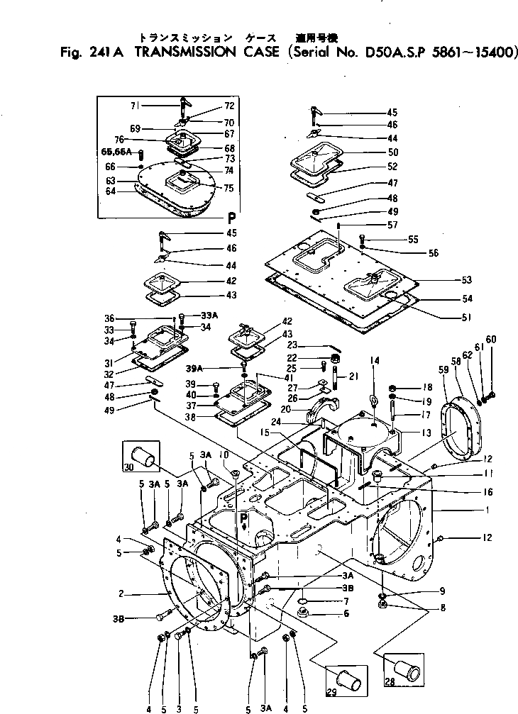Схема запчастей Komatsu D50P-10 - КОРПУС ТРАНСМИССИИ ОСНОВН. МУФТА И ТРАНСМИССИЯ