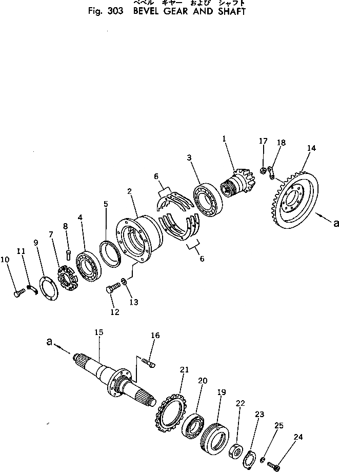Схема запчастей Komatsu D50P-17 - КОНИЧЕСКАЯ ПЕРЕДАЧА С ВАЛОМ СИСТЕМАУПРАВЛЕНИЯ ПОВОРОТОМ И КОНЕЧНАЯ ПЕРЕДАЧА