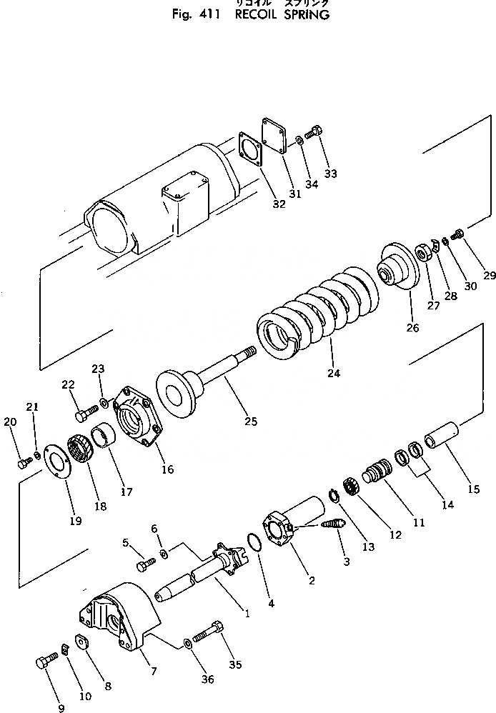Схема запчастей Komatsu D50P-17 - ПРУЖИНА ГУСЕНИЦЫ