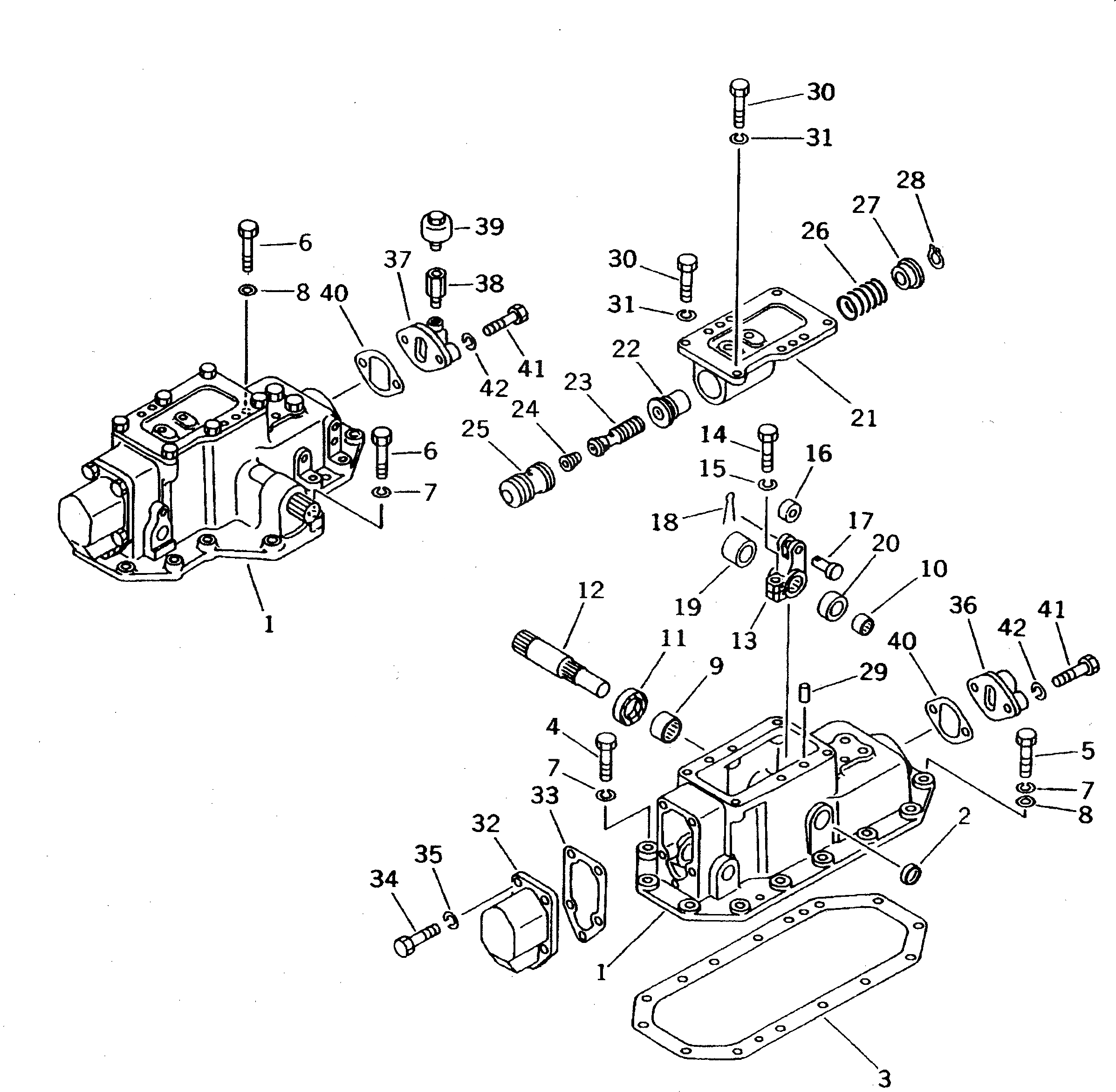 Схема запчастей Komatsu D50P-18 - РУЛЕВ. УПРАВЛЕНИЕ КОРПУС КРЫШКА(ДЛЯ ТЯГОВ. ЛЕБЕДКИ) СИЛОВАЯ ПЕРЕДАЧА И КОНЕЧНАЯ ПЕРЕДАЧА