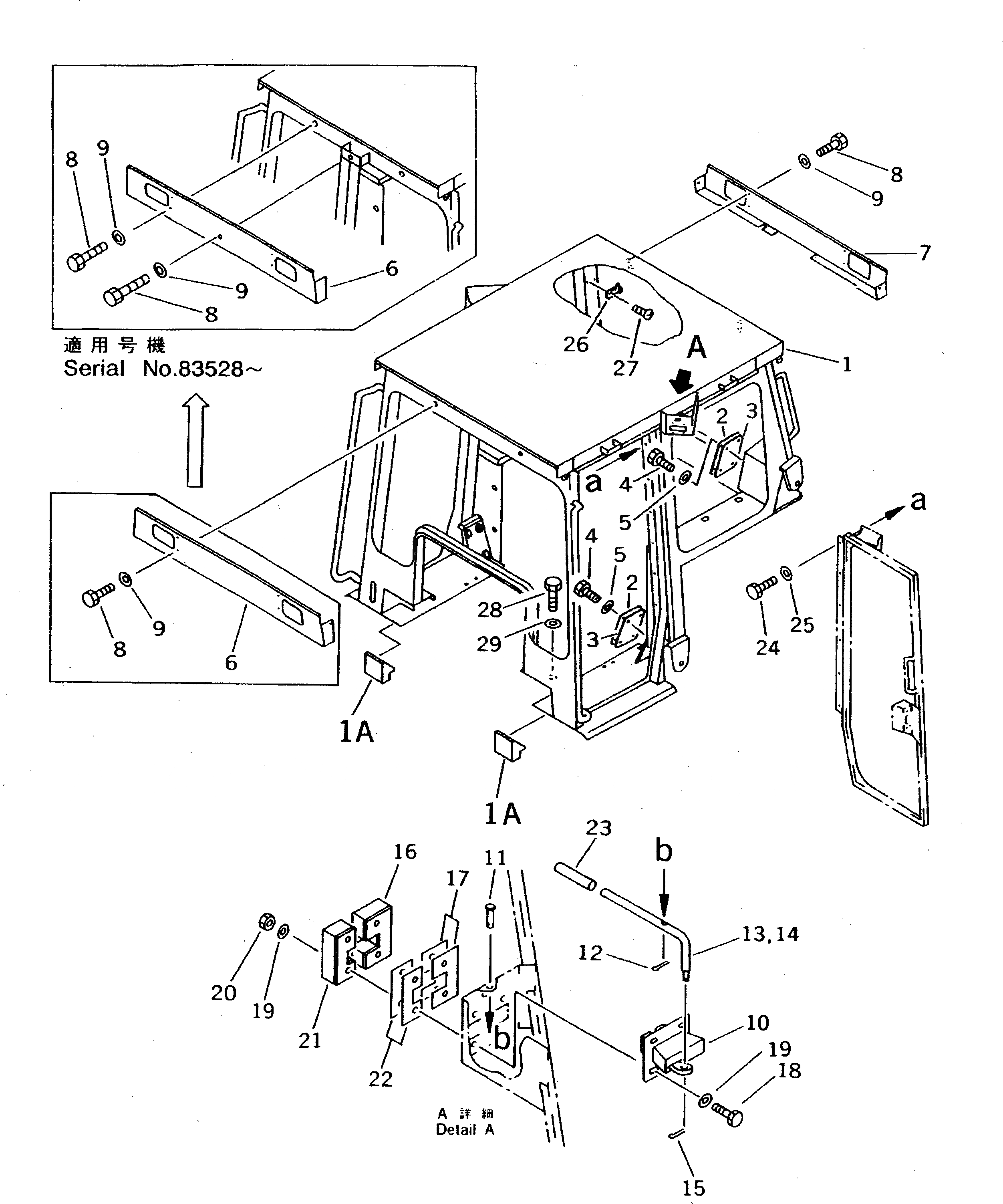 Схема запчастей Komatsu D50P-18 - СТАЛЬНАЯ КАБИНА (/)(№8-) КАБИНА ОПЕРАТОРА И СИСТЕМА УПРАВЛЕНИЯ