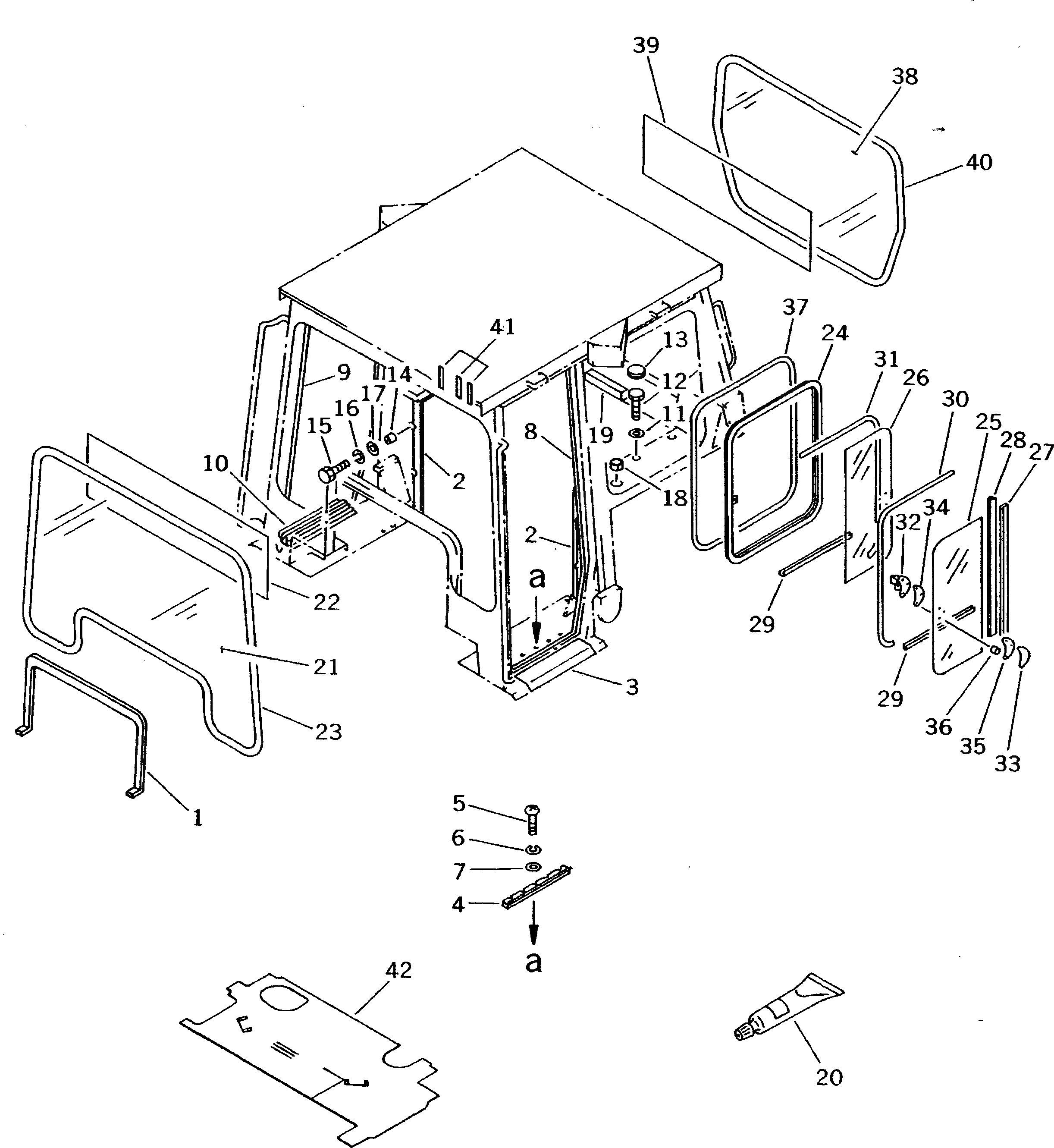 Схема запчастей Komatsu D50P-18 - СТАЛЬНАЯ КАБИНА (/)(№8-) КАБИНА ОПЕРАТОРА И СИСТЕМА УПРАВЛЕНИЯ