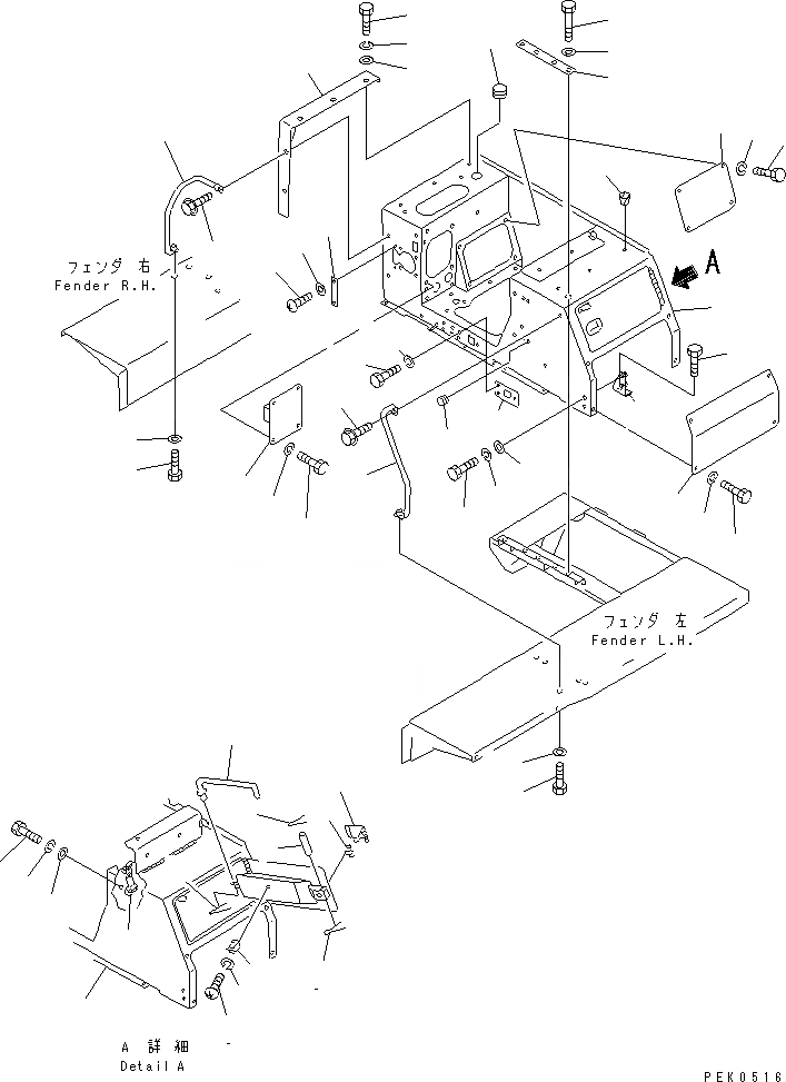 Схема запчастей Komatsu D50P-18 - ЗАДН. КОРПУС (С СИСТЕМОЙ ROPS)(№87-) КАБИНА ОПЕРАТОРА И СИСТЕМА УПРАВЛЕНИЯ