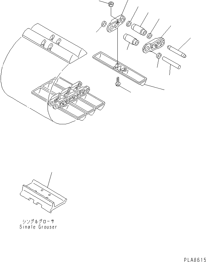 Схема запчастей Komatsu D50P-18 - ГУСЕНИЦЫ (СО СЦЕПНЫМ ПАЛЬЦЕМ) ЧАСТИ BOOK