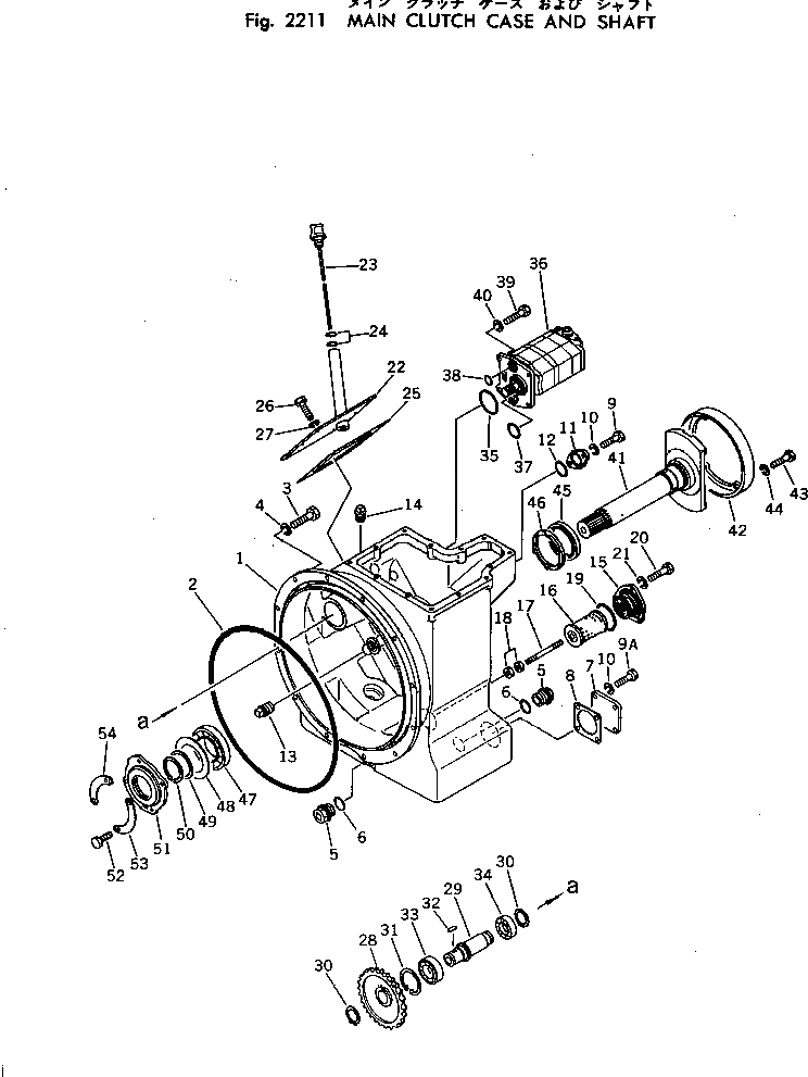 Схема запчастей Komatsu D50PL-16 - ОСНОВН. МУФТА КОРПУС И ВАЛ ОСНОВН. МУФТА И ТРАНСМИССИЯ