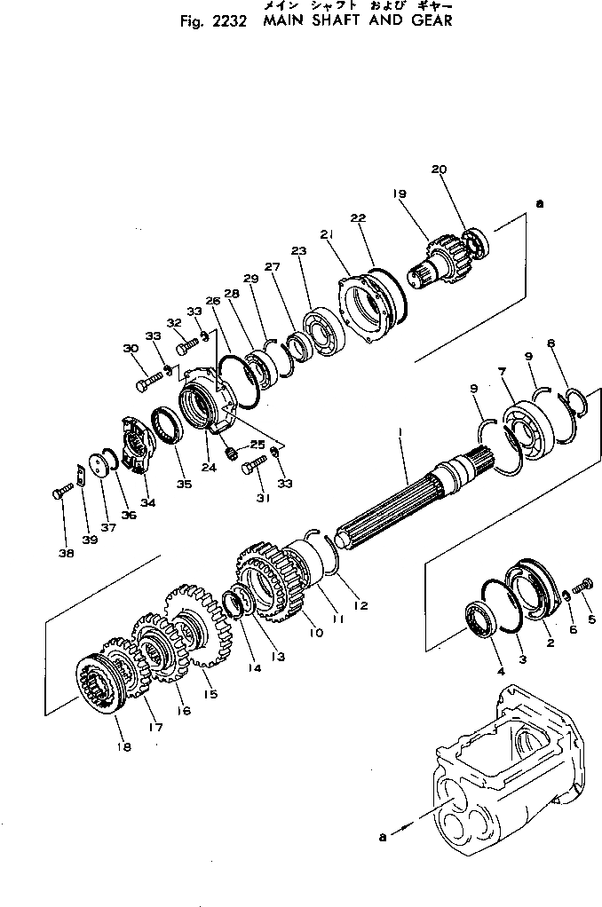 Схема запчастей Komatsu D50PL-16 - ОСНОВН. ВАЛ И ПРИВОД ОСНОВН. МУФТА И ТРАНСМИССИЯ