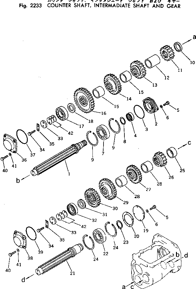 Схема запчастей Komatsu D50PL-16 - COUNTER ВАЛ¤ INTERMADIAT ВАЛ И ПРИВОД ОСНОВН. МУФТА И ТРАНСМИССИЯ