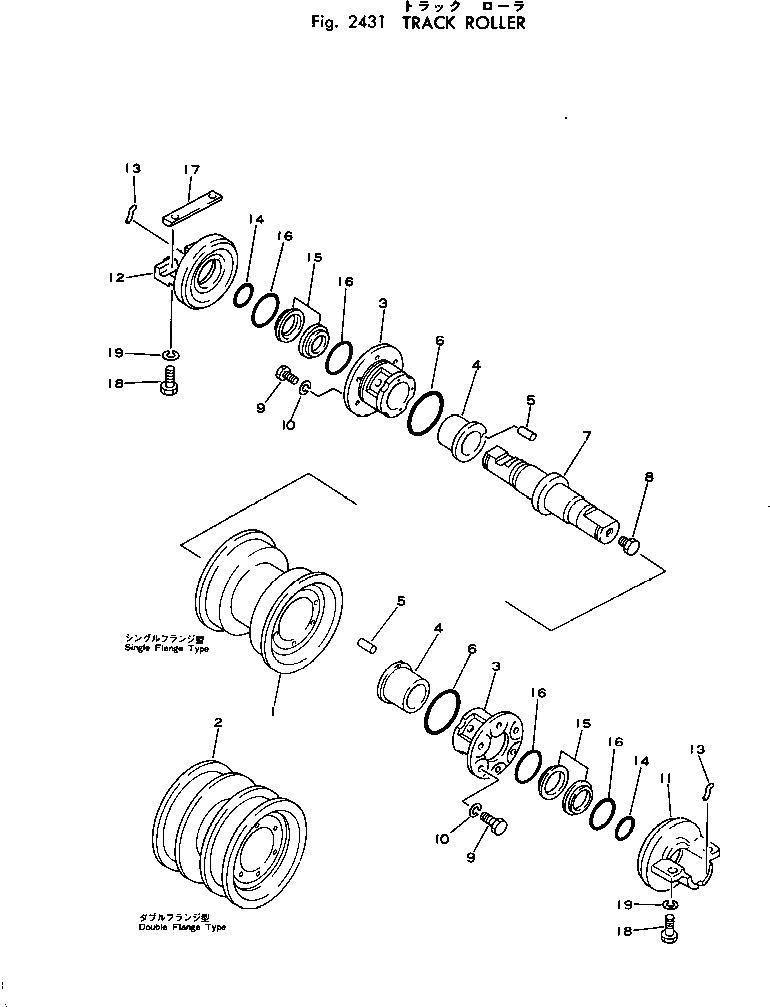 Схема запчастей Komatsu D50PL-16 - ОПОРНЫЙ КАТОК ГУСЕНИЦЫ