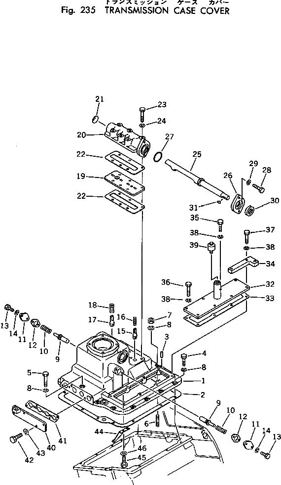 Схема запчастей Komatsu D50PL-17 - КОРПУС ТРАНСМИССИИ COVER ОСНОВН. МУФТА И ТРАНСМИССИЯ