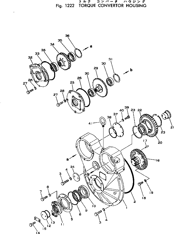 Схема запчастей Komatsu D53A-16 - ГТР CONVERTOR КОЖУХ ГИДРОТРАНСФОРМАТОР И ТРАНСМИССИЯ