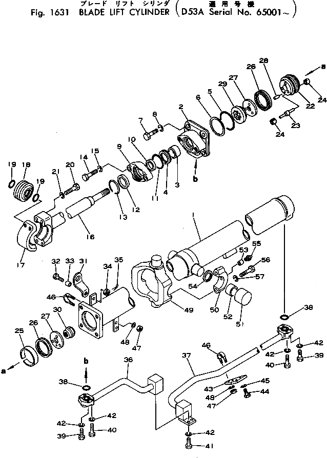 Схема запчастей Komatsu D53A-16 - ЦИЛИНДР ПОДЪЕМА ОТВАЛА УПРАВЛ-Е РАБОЧИМ ОБОРУДОВАНИЕМ