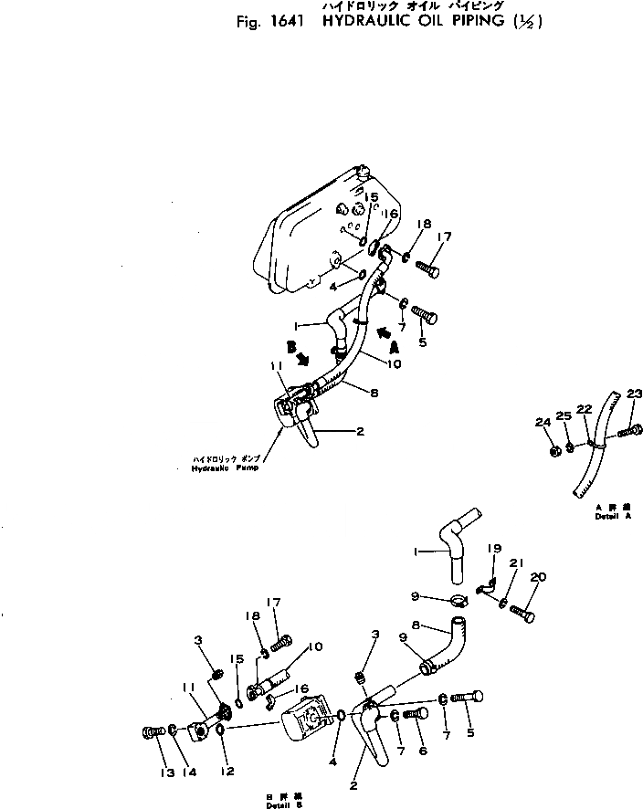 Схема запчастей Komatsu D53A-16 - ГИДРАВЛ МАСЛОПРОВОДЯЩАЯ ЛИНИЯ (/) УПРАВЛ-Е РАБОЧИМ ОБОРУДОВАНИЕМ