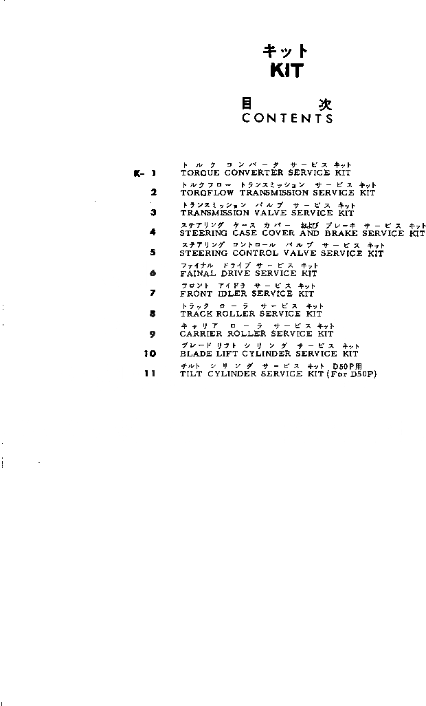 Схема запчастей Komatsu D53A-16 - КОМПЛЕКТ ИНСТРУМЕНТ И РЕМКОМПЛЕКТЫ