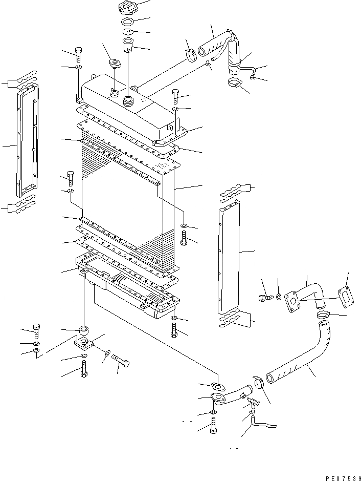 Схема запчастей Komatsu D53A-17 - РАДИАТОР И ТРУБЫ (ДЛЯ TОБОД КОЛЕСАMING DOZER) (ДЛЯ CUBA)(№89-) СИСТЕМА ОХЛАЖДЕНИЯ