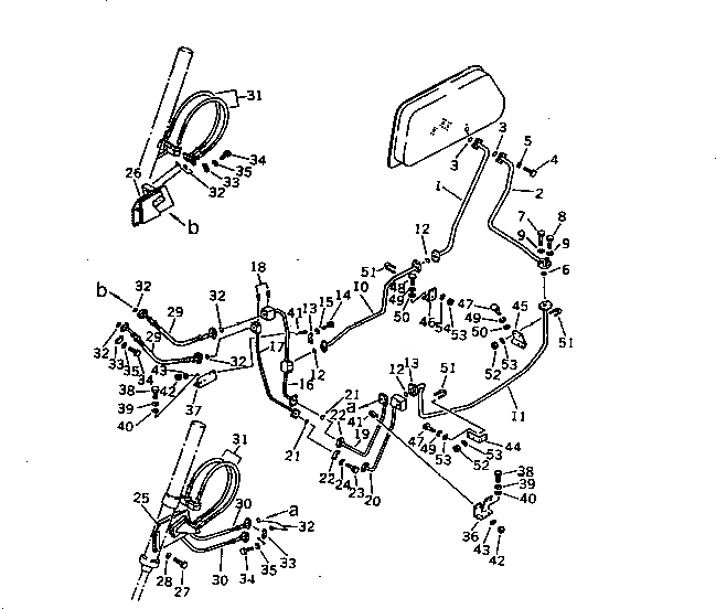 Схема запчастей Komatsu D53A-17 - ГИДРОЛИНИЯ¤ БАК - ГИДРОЦИЛИНДР ПОДЪЕМА             (ШУМОПОДАВЛ. ДЛЯ EC) ГИДРАВЛИКА