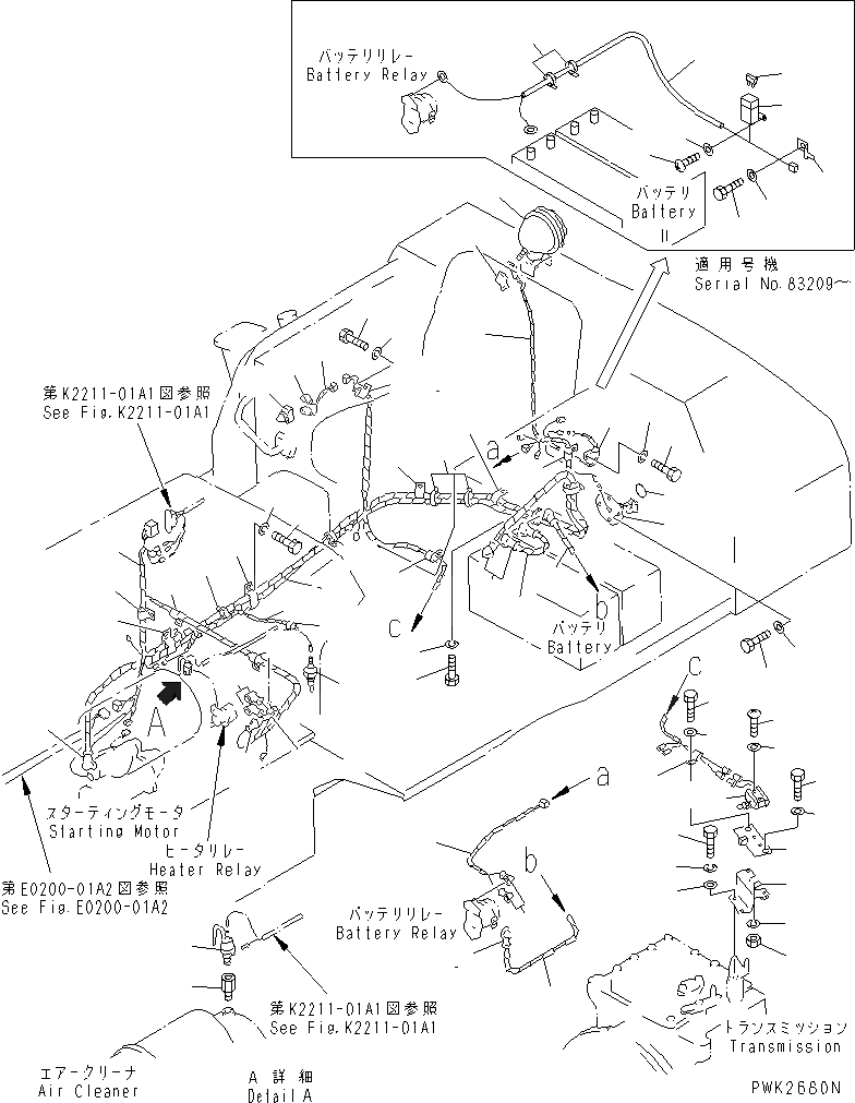Схема запчастей Komatsu D53A-18 - ЭЛЕКТРИКА (/) (ДЛЯ ANGLE И ПРЯМ. ОТВАЛ С ПЕРЕКОСОМ) ЭЛЕКТРИКА