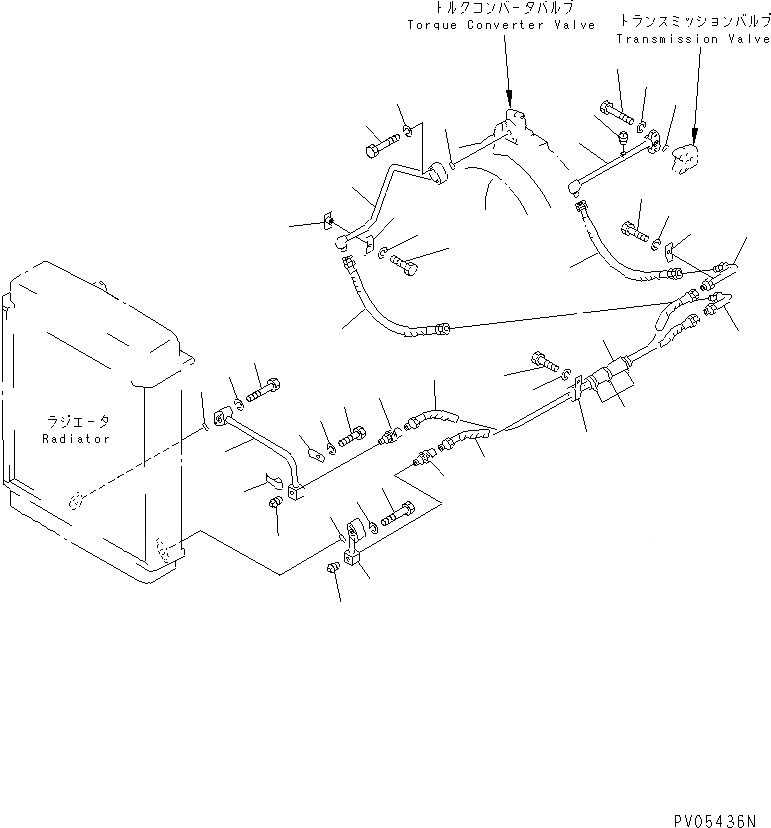 Схема запчастей Komatsu D53A-18 - ТРАНСМИССИЯ МАСЛОПРОВОДЯЩАЯ ЛИНИЯ (/) СИЛОВАЯ ПЕРЕДАЧА И КОНЕЧНАЯ ПЕРЕДАЧА