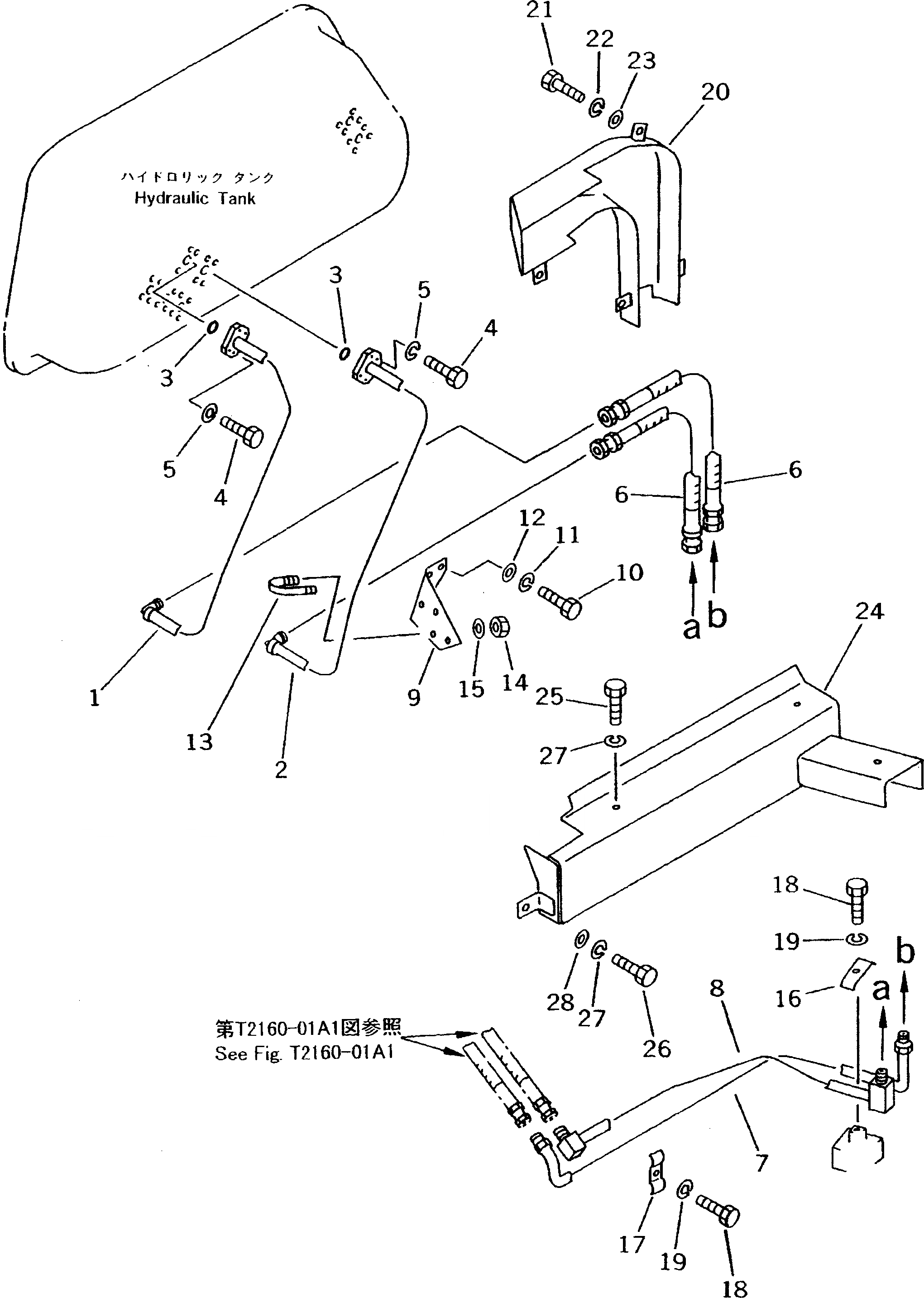 Схема запчастей Komatsu D53A-18 - ГИДРОЛИНИЯ (ЦИЛИНДР ПЕРЕКОСА ЛИНИЯ) (ШАССИ)       (ДЛЯ ПРЯМОГО ОТВАЛА) ГИДРАВЛИКА