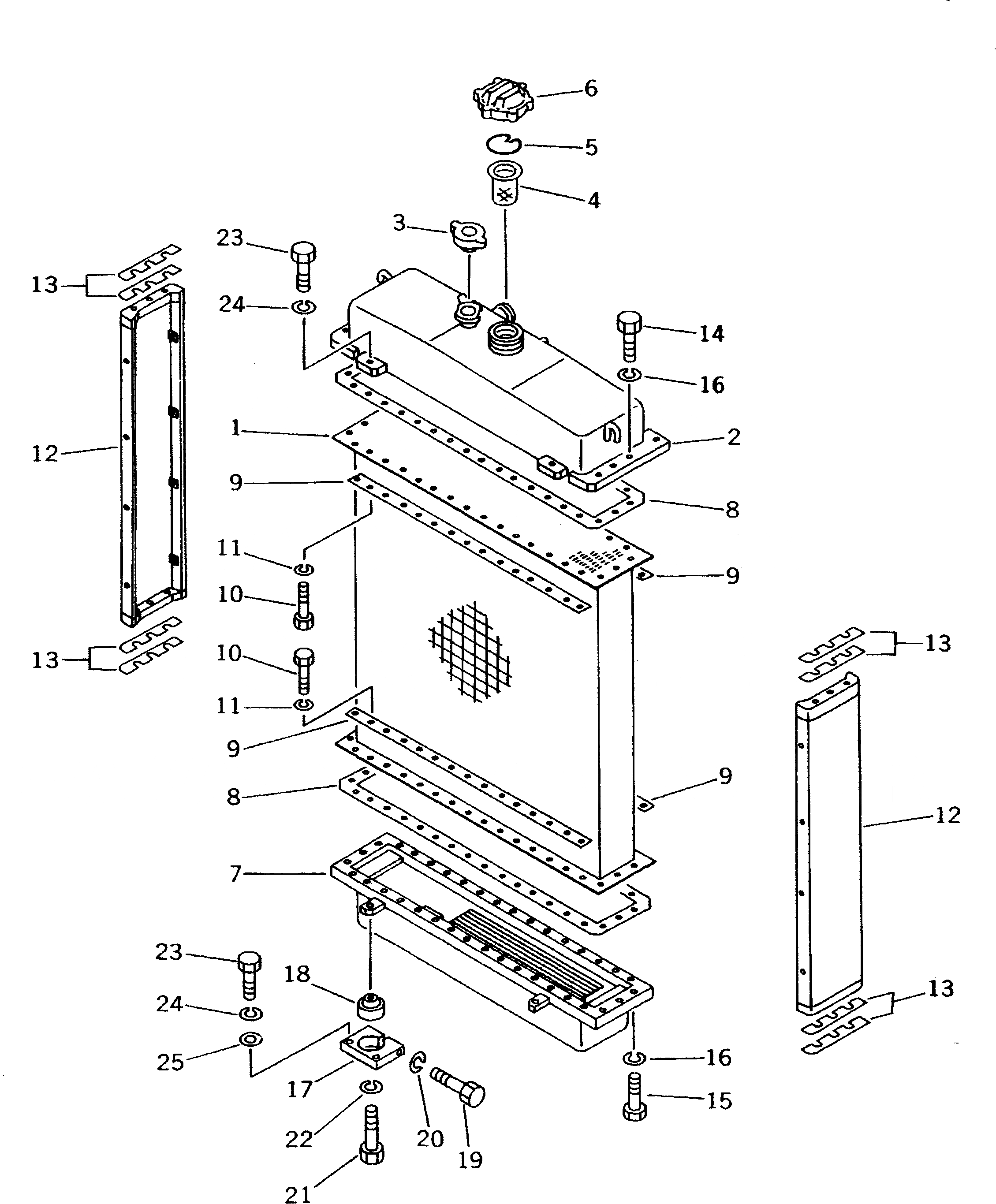 Схема запчастей Komatsu D53P-18A - РАДИАТОР СИСТЕМА ОХЛАЖДЕНИЯ