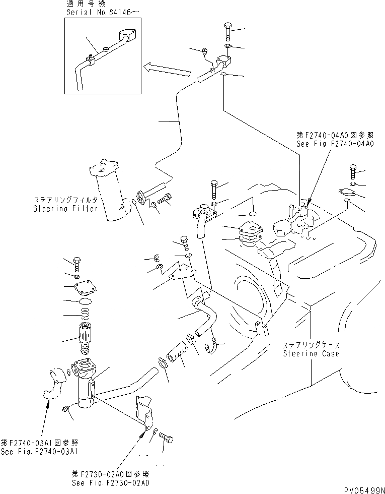 Схема запчастей Komatsu D53P-18A - РУЛЕВ. УПРАВЛЕНИЕ МАСЛОПРОВОДЯЩАЯ ЛИНИЯ (/) СИЛОВАЯ ПЕРЕДАЧА И КОНЕЧНАЯ ПЕРЕДАЧА