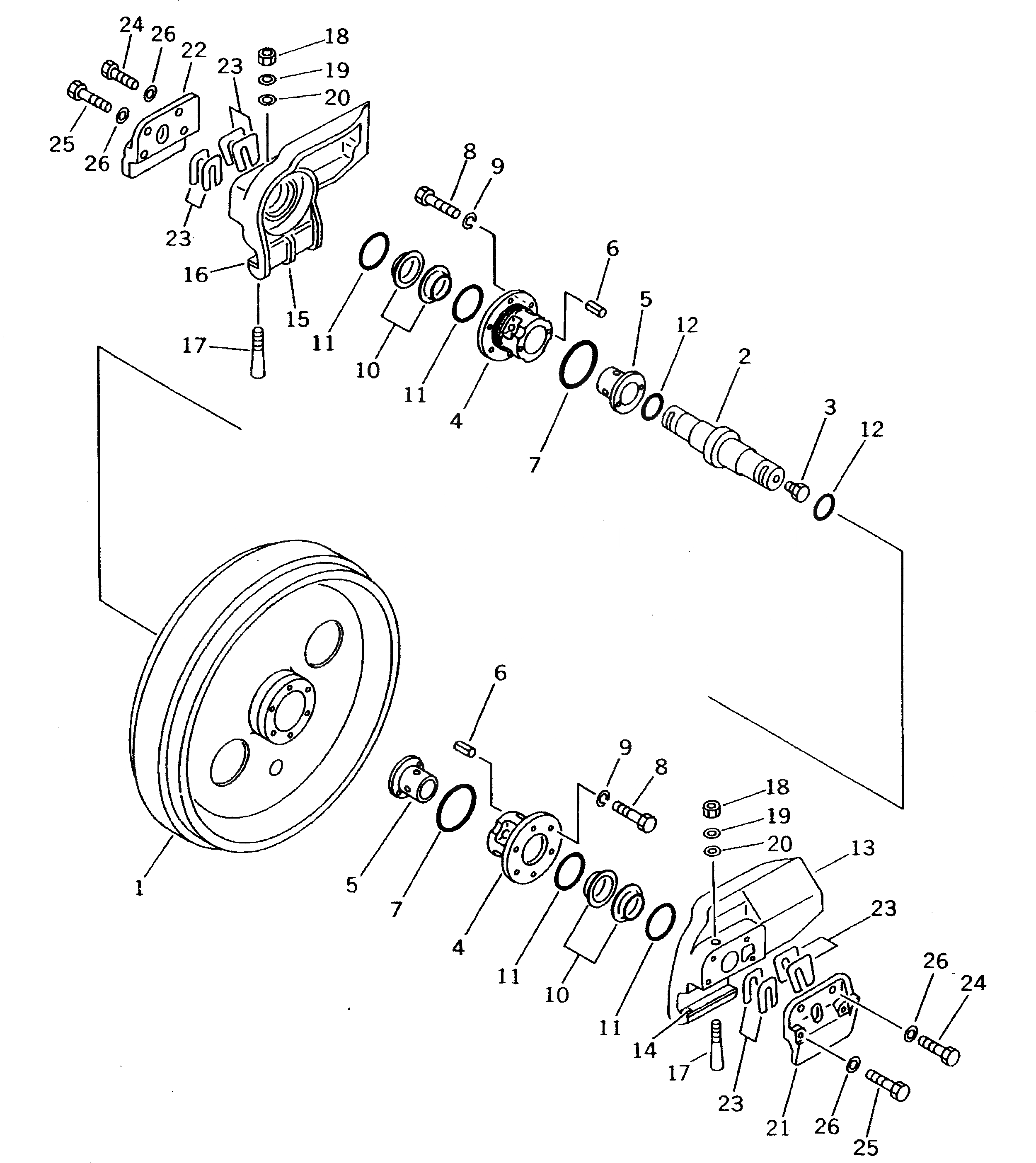 Схема запчастей Komatsu D53P-18A - ПЕРЕДН. ЛЕНИВЕЦ ХОДОВАЯ