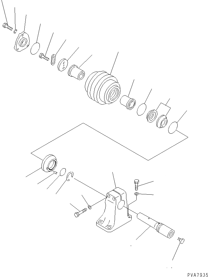 Схема запчастей Komatsu D53P-18A - ПОДДЕРЖИВАЮЩИЙ КАТОК ХОДОВАЯ