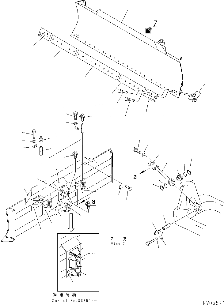 Схема запчастей Komatsu D53P-18A - ANGLE НАКЛОН. ОТВАЛ РАБОЧЕЕ ОБОРУДОВАНИЕ