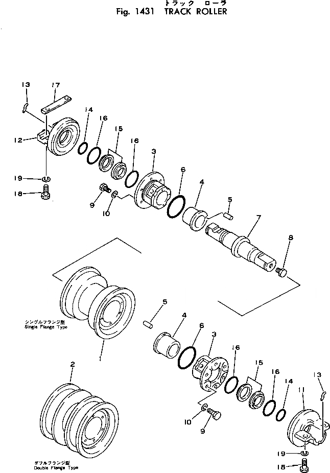 Схема запчастей Komatsu D53P-16 - ОПОРНЫЙ КАТОК ГУСЕНИЦЫ