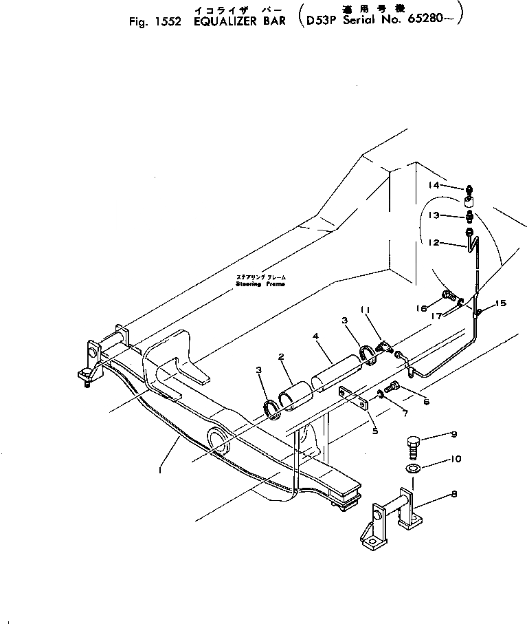 Схема запчастей Komatsu D53P-16 - БАЛКА БАЛАНСИРА ЧАСТИ КОРПУСА