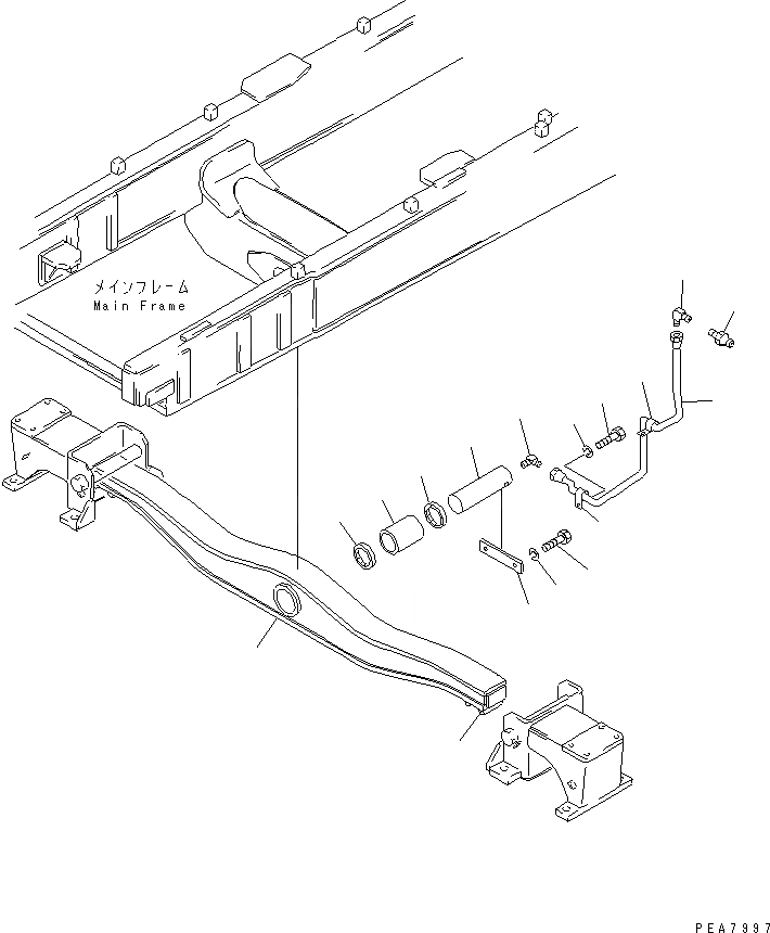Схема запчастей Komatsu D53P-17 - БАЛКА БАЛАНСИРА ОСНОВН. РАМА И КОМПОНЕНТЫ