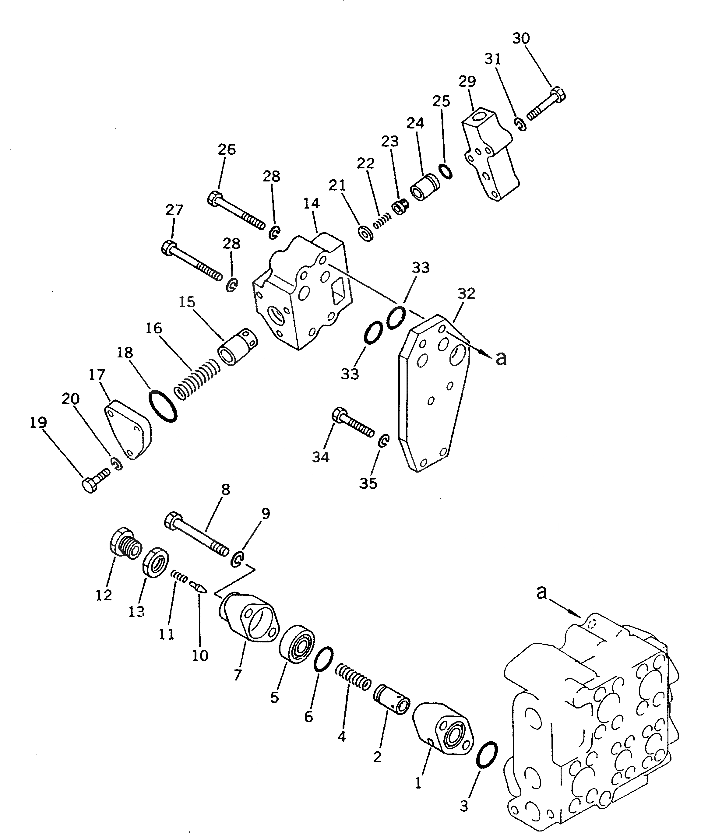 Схема запчастей Komatsu D53P-17 - ГИДР. БАК. AND УПРАВЛЯЮЩ. КЛАПАН (/) ОСНОВН. КОМПОНЕНТЫ И РЕМКОМПЛЕКТЫ