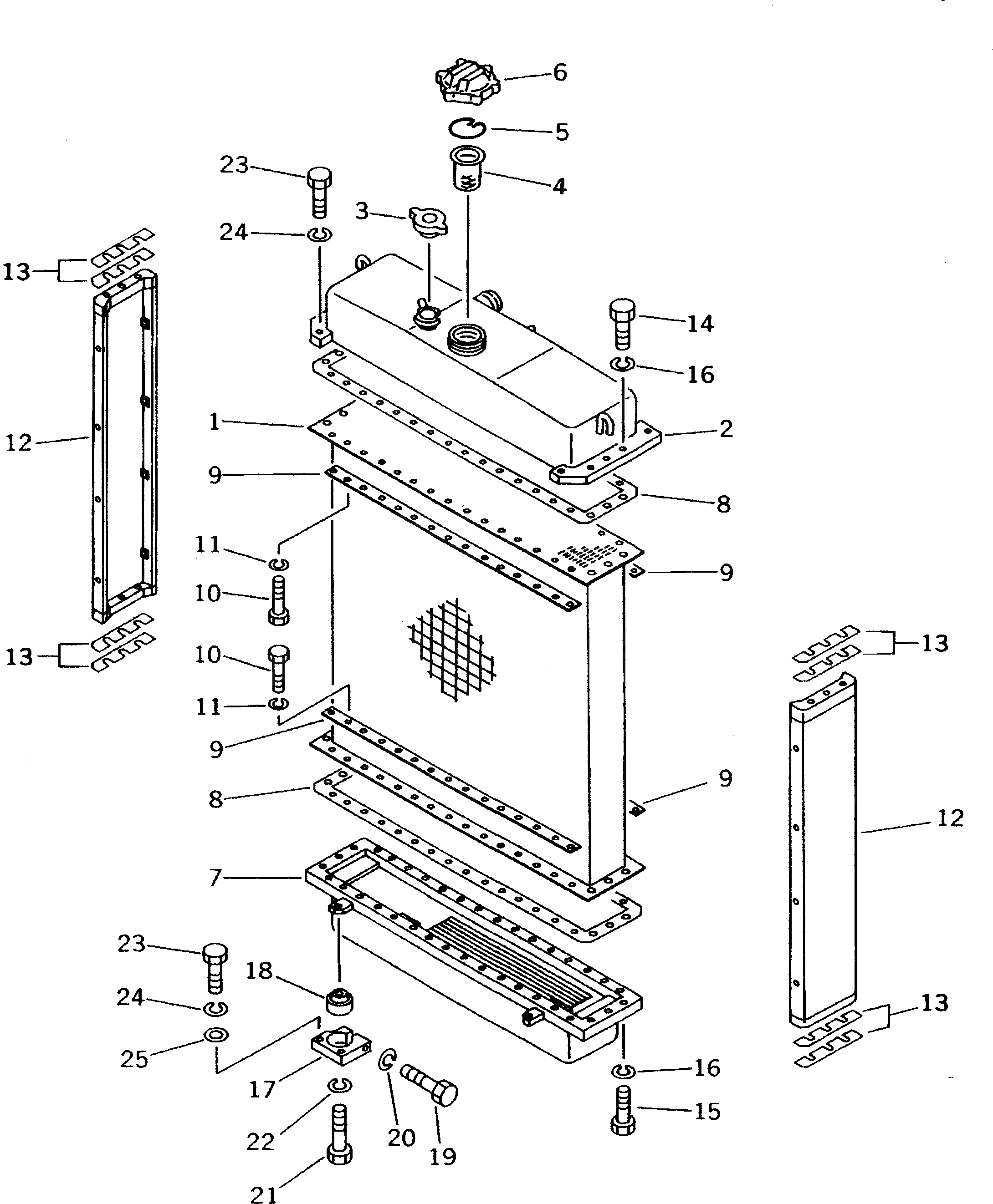 Схема запчастей Komatsu D53P-18 - РАДИАТОР СИСТЕМА ОХЛАЖДЕНИЯ