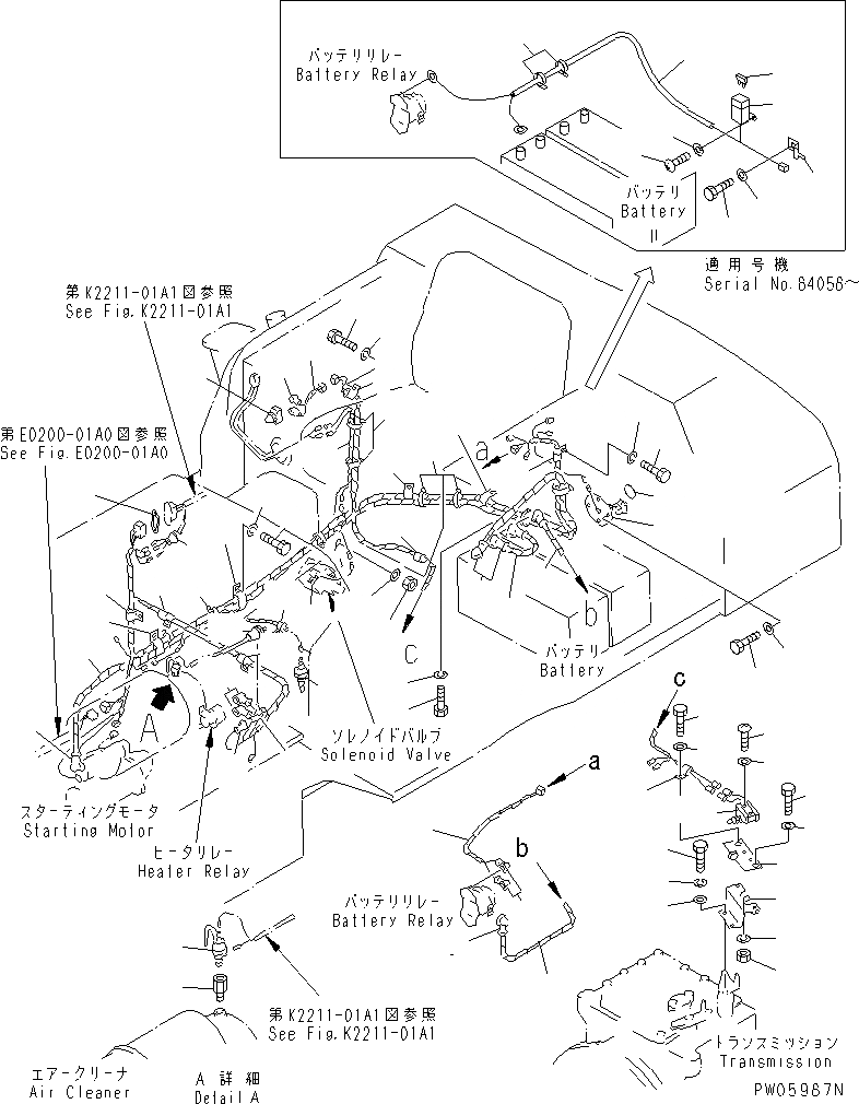 Схема запчастей Komatsu D53P-18 - ЭЛЕКТРИКА (/) (С СТАЛЬНАЯ КАБИНА)(№8-) ЭЛЕКТРИКА
