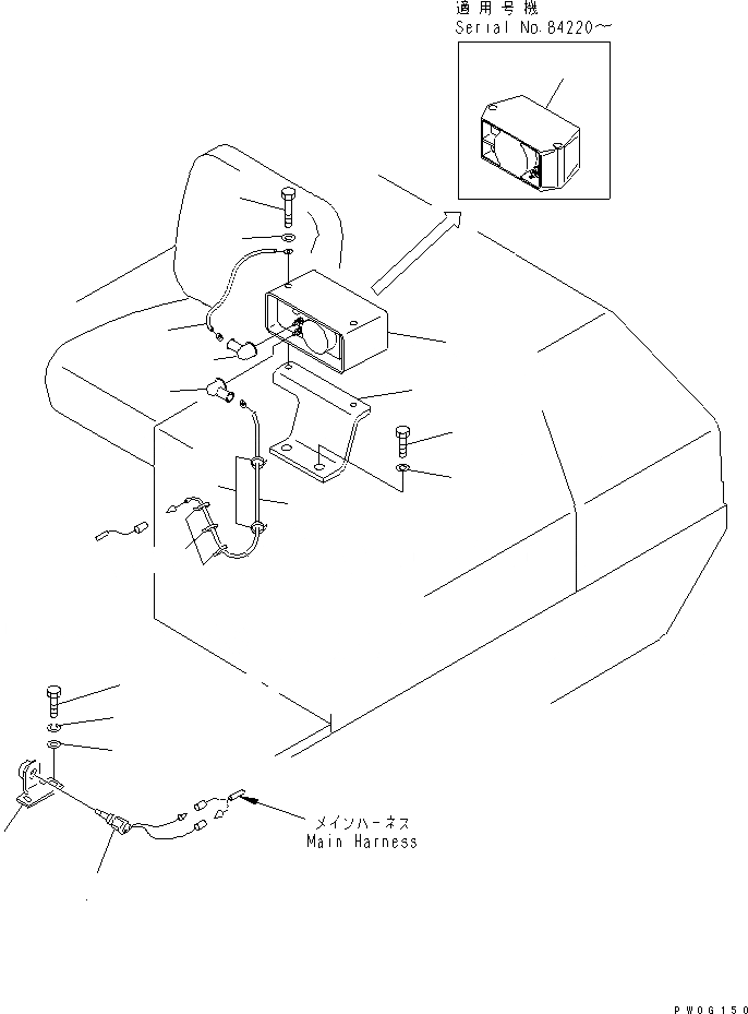 Схема запчастей Komatsu D53P-18 - СИГНАЛ. ЗАДНЕГО ХОДА(№8-) ЭЛЕКТРИКА