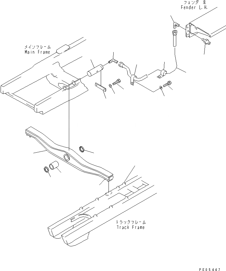 Схема запчастей Komatsu D53P-18 - БАЛКА БАЛАНСИРА ОСНОВН. РАМА И КОМПОНЕНТЫ