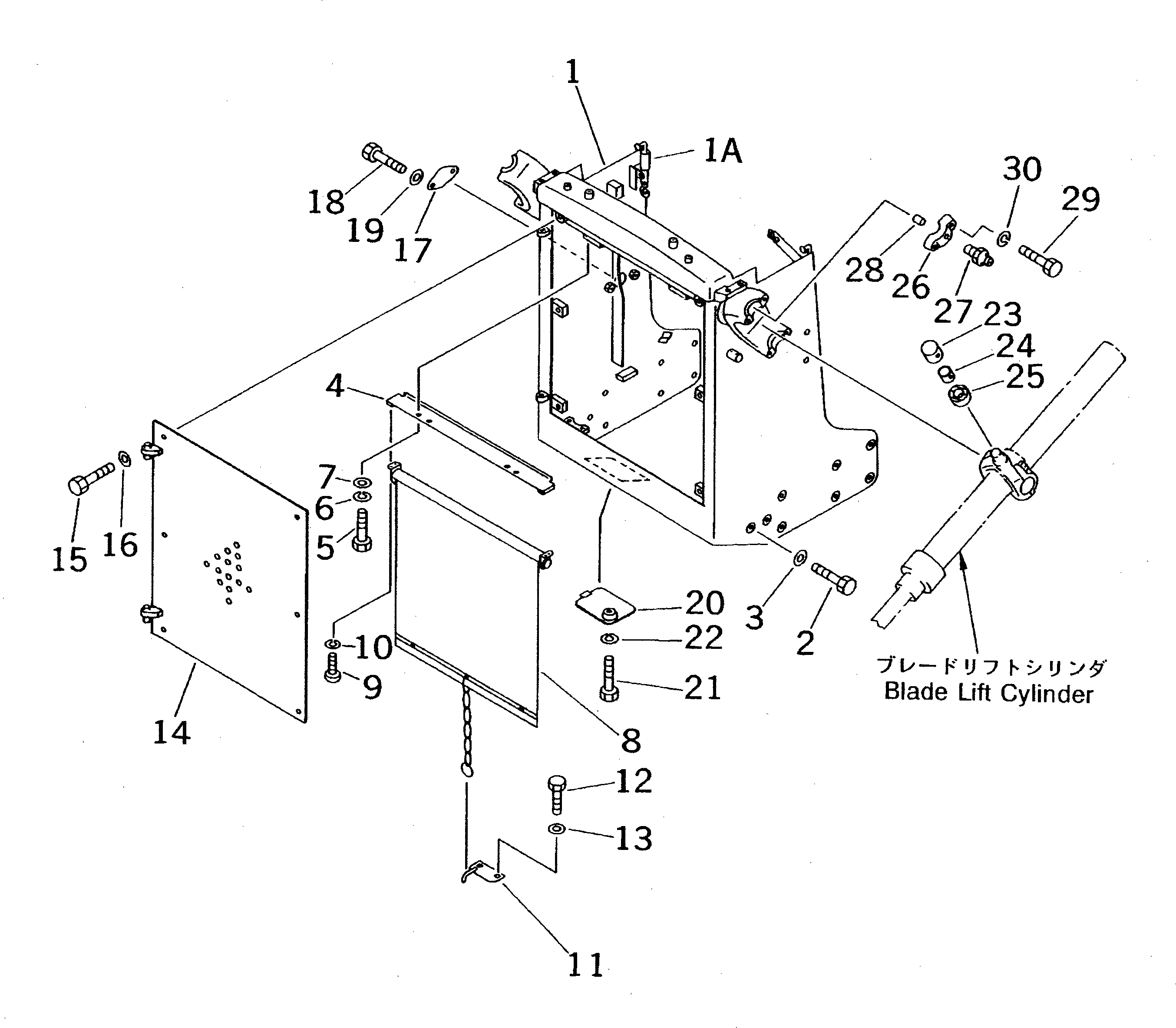 Схема запчастей Komatsu D53P-18 - ЗАЩИТА РАДИАТОРА (С ЗАСЛОНКА РАДИАТОРА) ЧАСТИ КОРПУСА