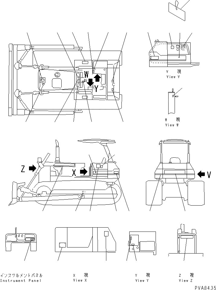 Схема запчастей Komatsu D53P-18 - МАРКИРОВКА (ЯПОН.)(№87-) МАРКИРОВКА