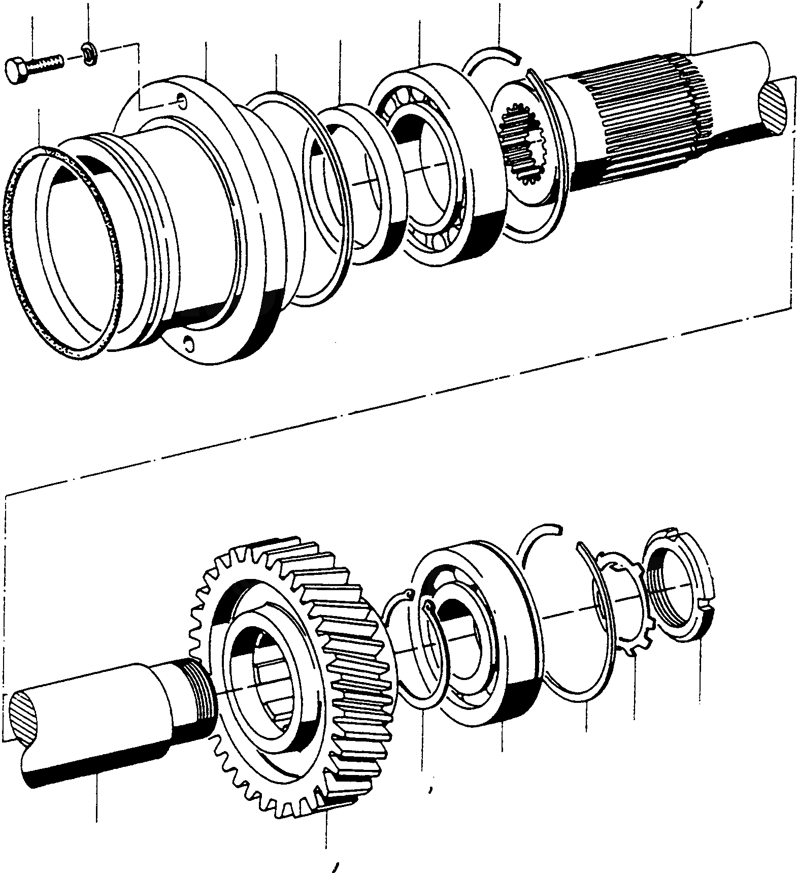 Схема запчастей Komatsu D540E - POWERSHIFT ТРАНСМИССИЯ, ВЕДУЩ. ВАЛ ТРАНСМИССИЯ И ЗАДН. МОСТ