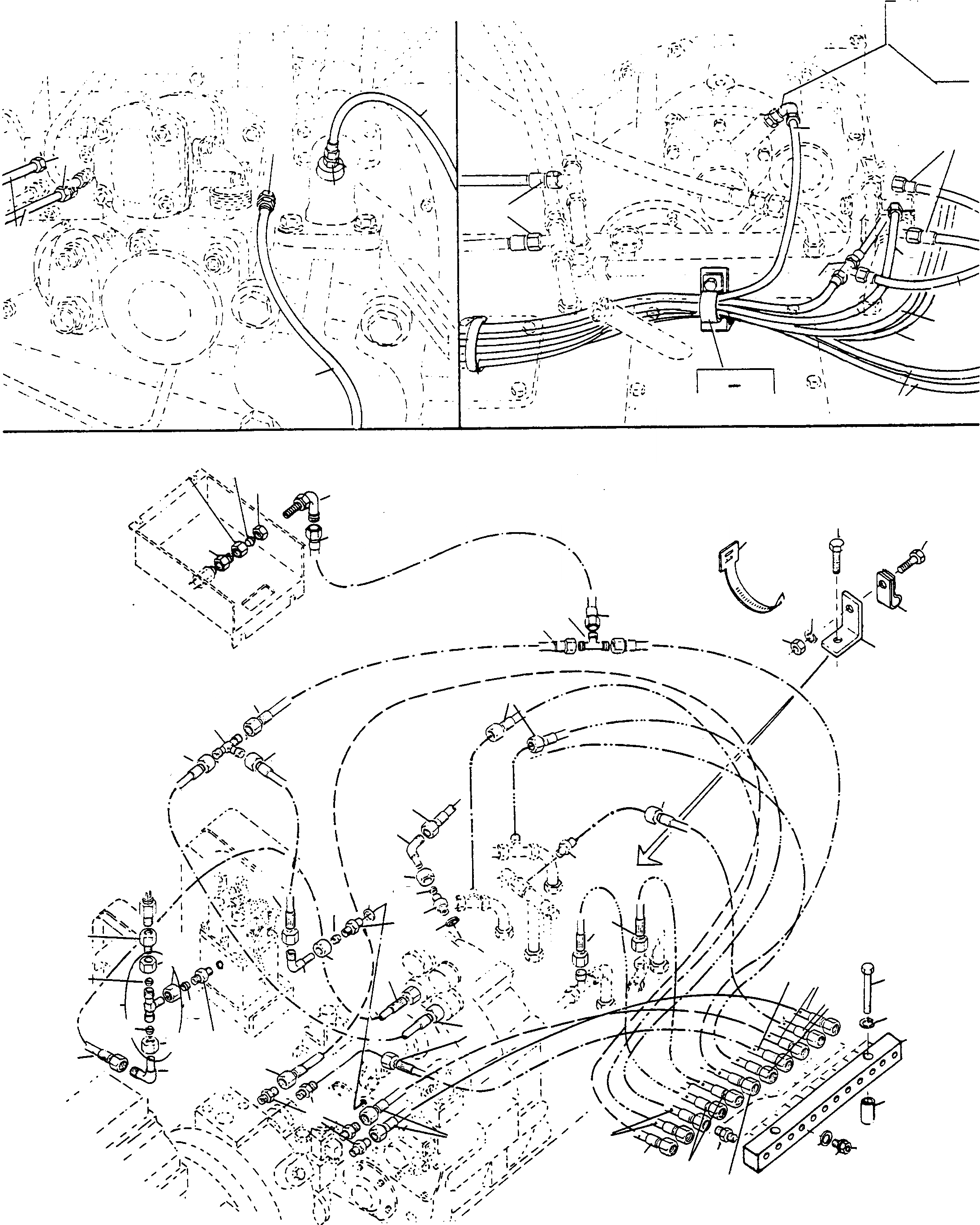 Схема запчастей Komatsu D540E - КОНТРОЛЬ PORT ГИДРАВЛИКА