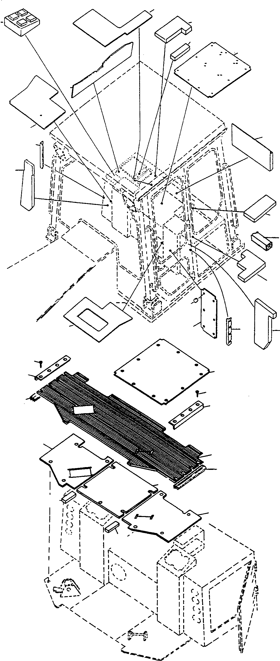 Схема запчастей Komatsu D540E - SOUNDЗАЩИТАING OF КАБИНА ШАССИ И SUPERSTRUCTURE