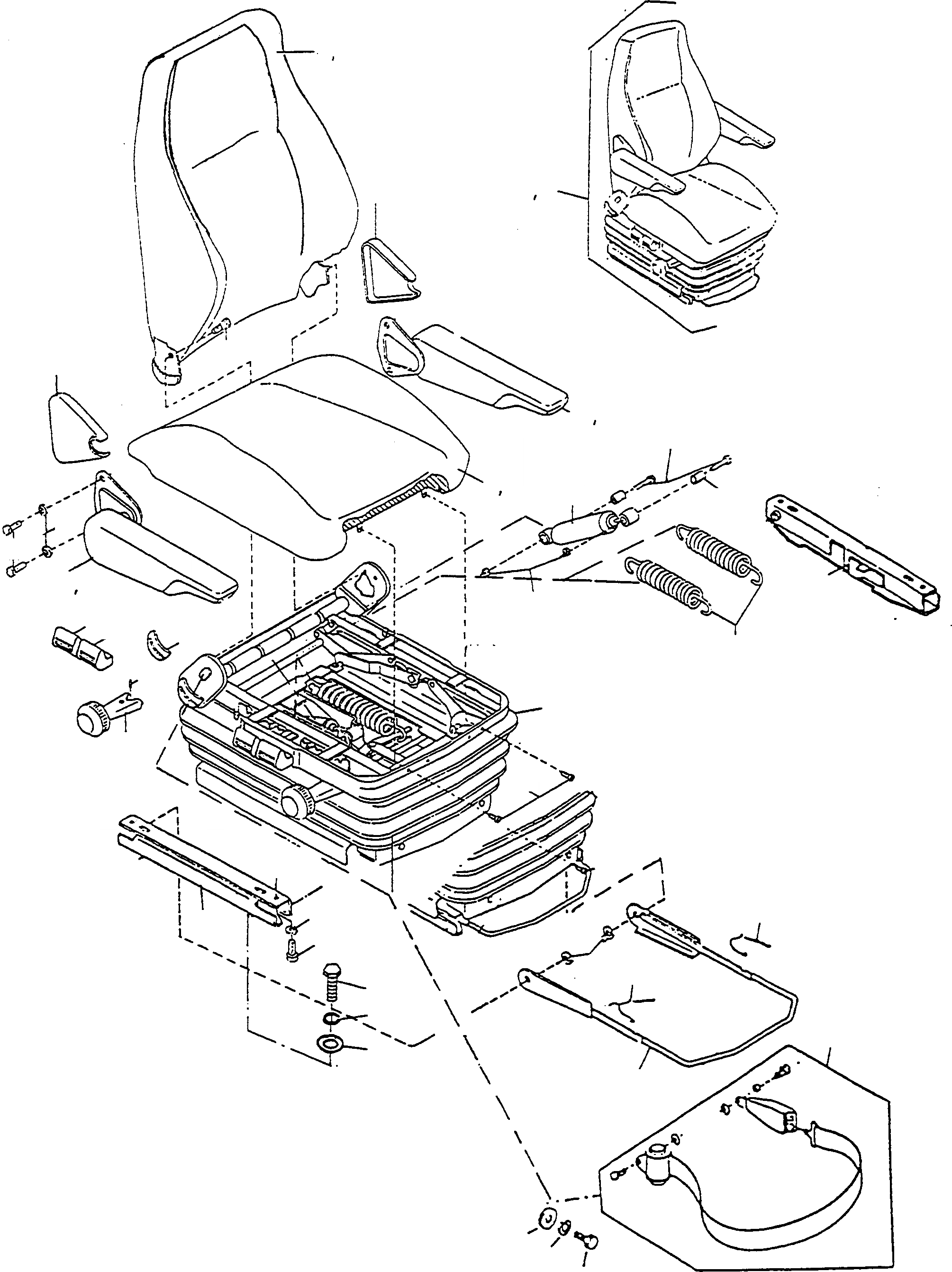 Схема запчастей Komatsu D540E - ПРИВОДRS СИДЕНЬЕ ПРИВОДRS СИДЕНЬЕ, ATTACHING ЧАСТИ