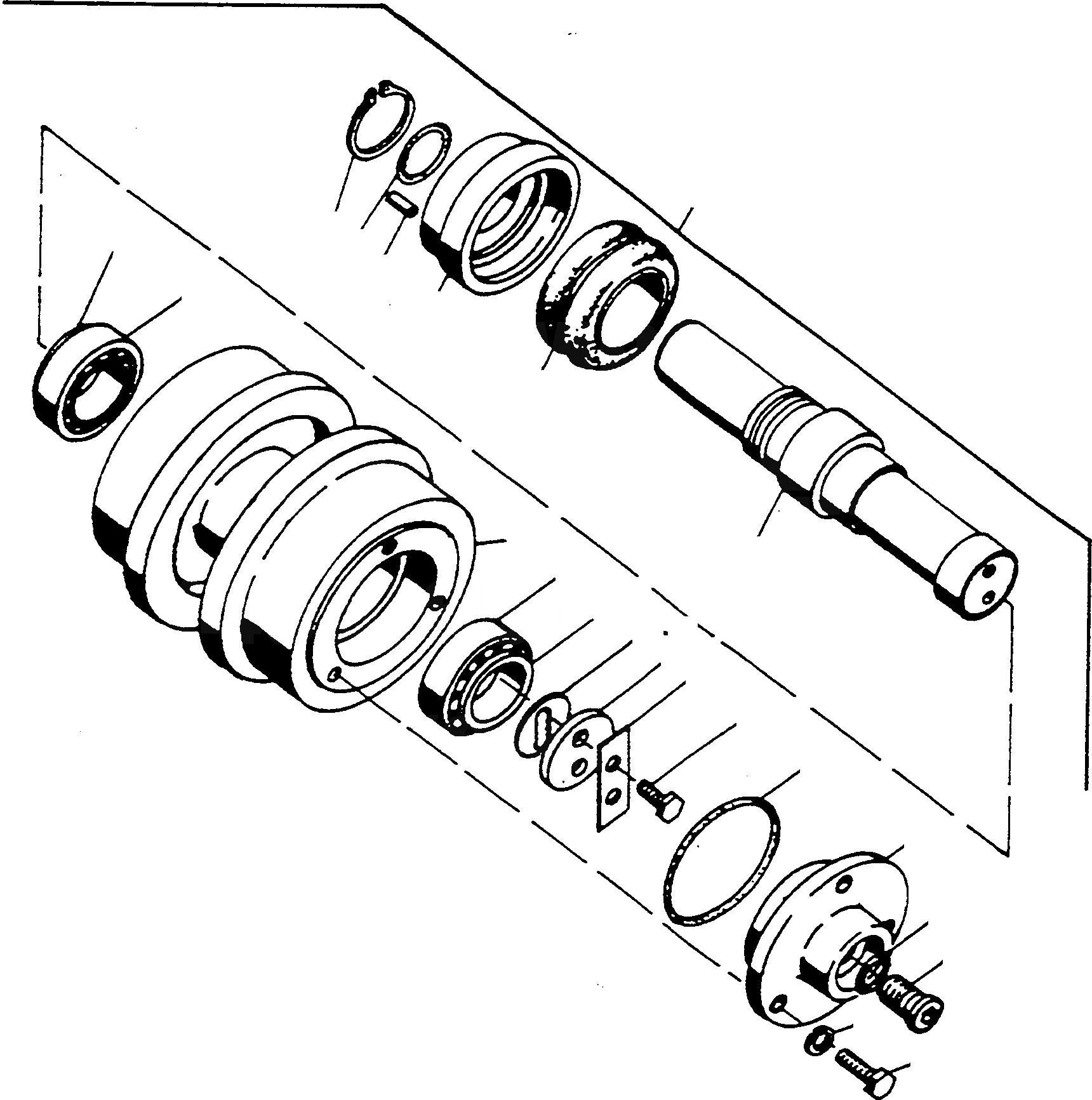 Схема запчастей Komatsu D570E - СУППОРТ РОЛИК ТРАНСМИССИЯ И ЗАДН. МОСТ