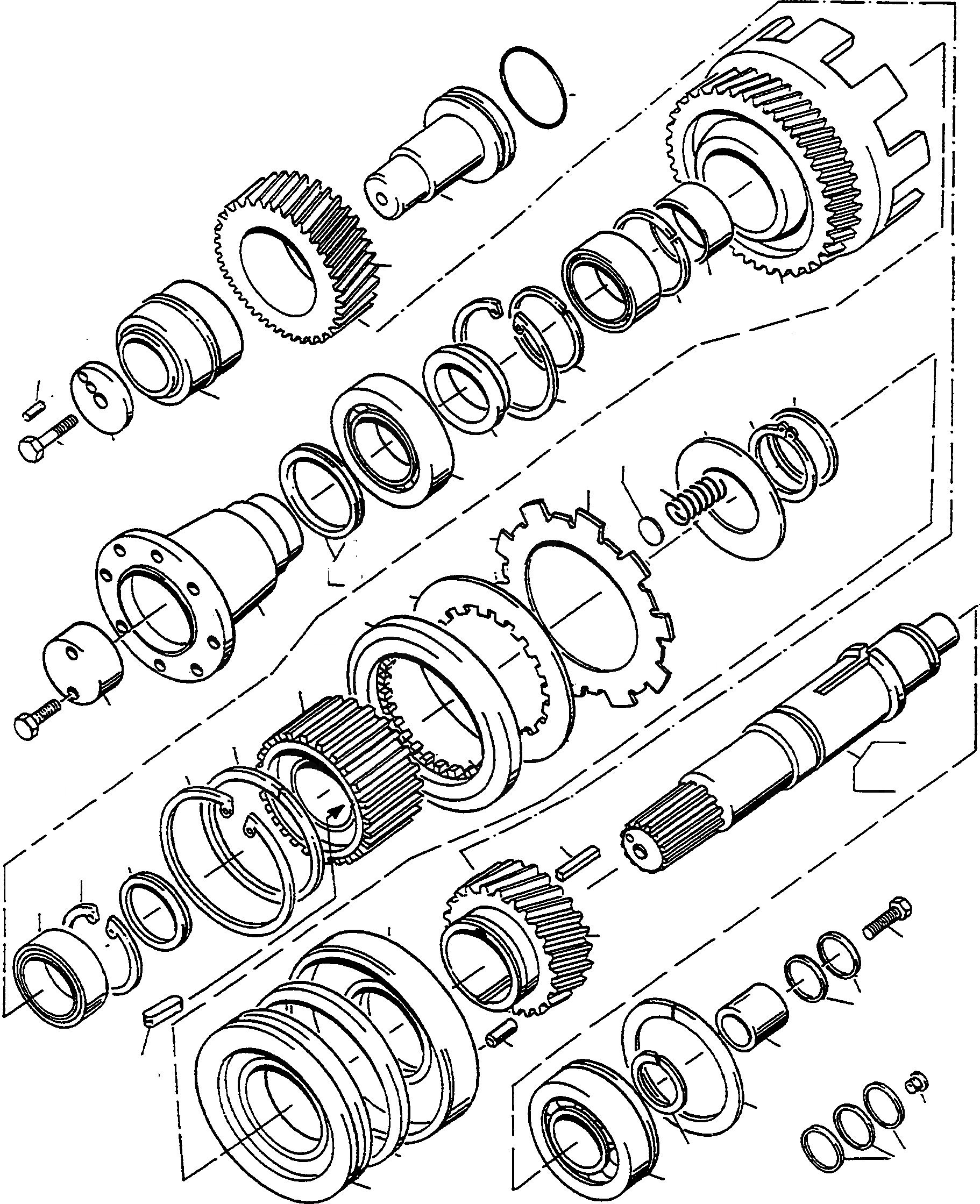 Схема запчастей Komatsu D570E - ПРИВОДS И ВАЛS ТРАНСМИССИЯ И ЗАДН. МОСТ