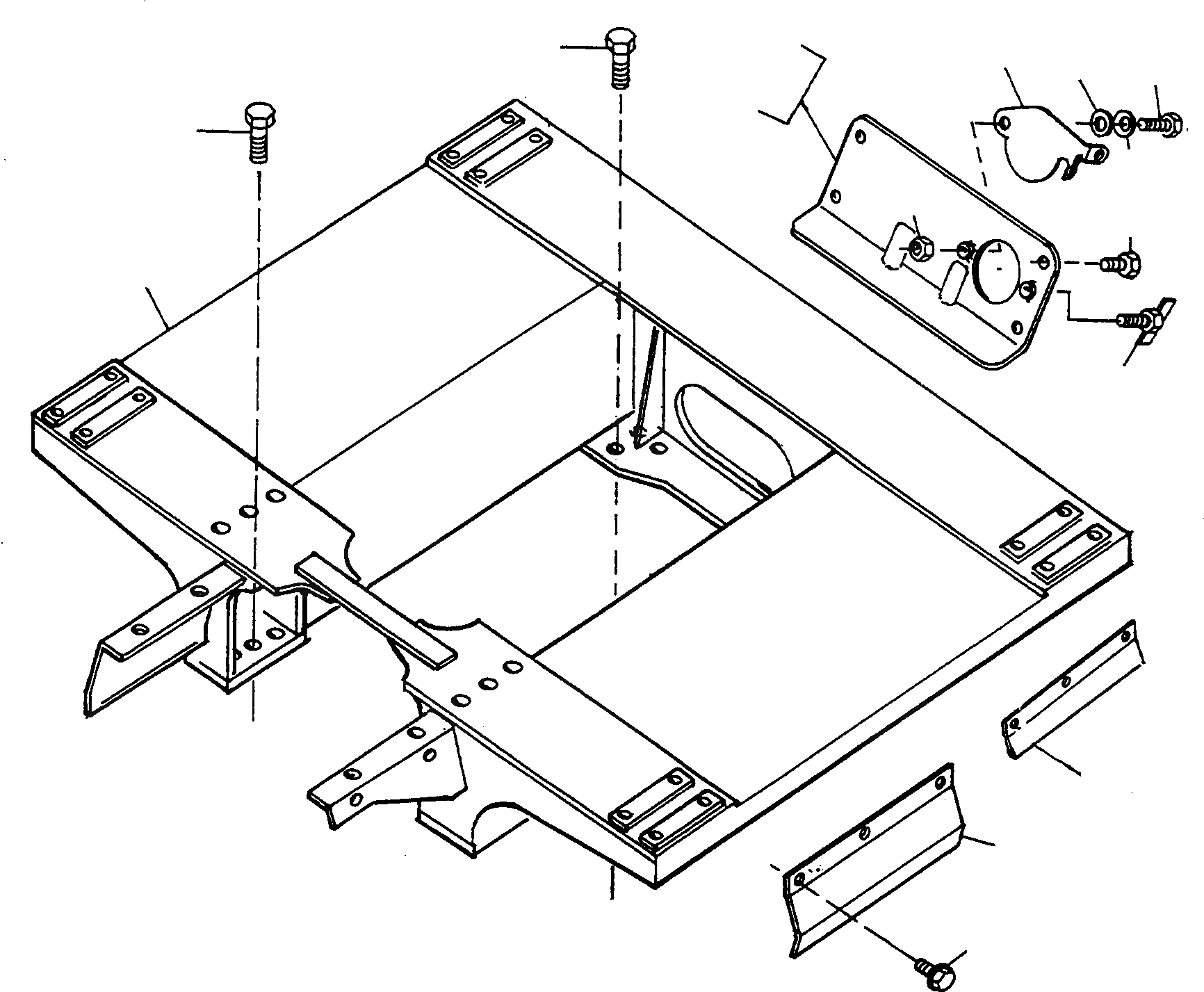 Схема запчастей Komatsu D570E - РАМА ШАССИ И SUPERSTRUCTURE