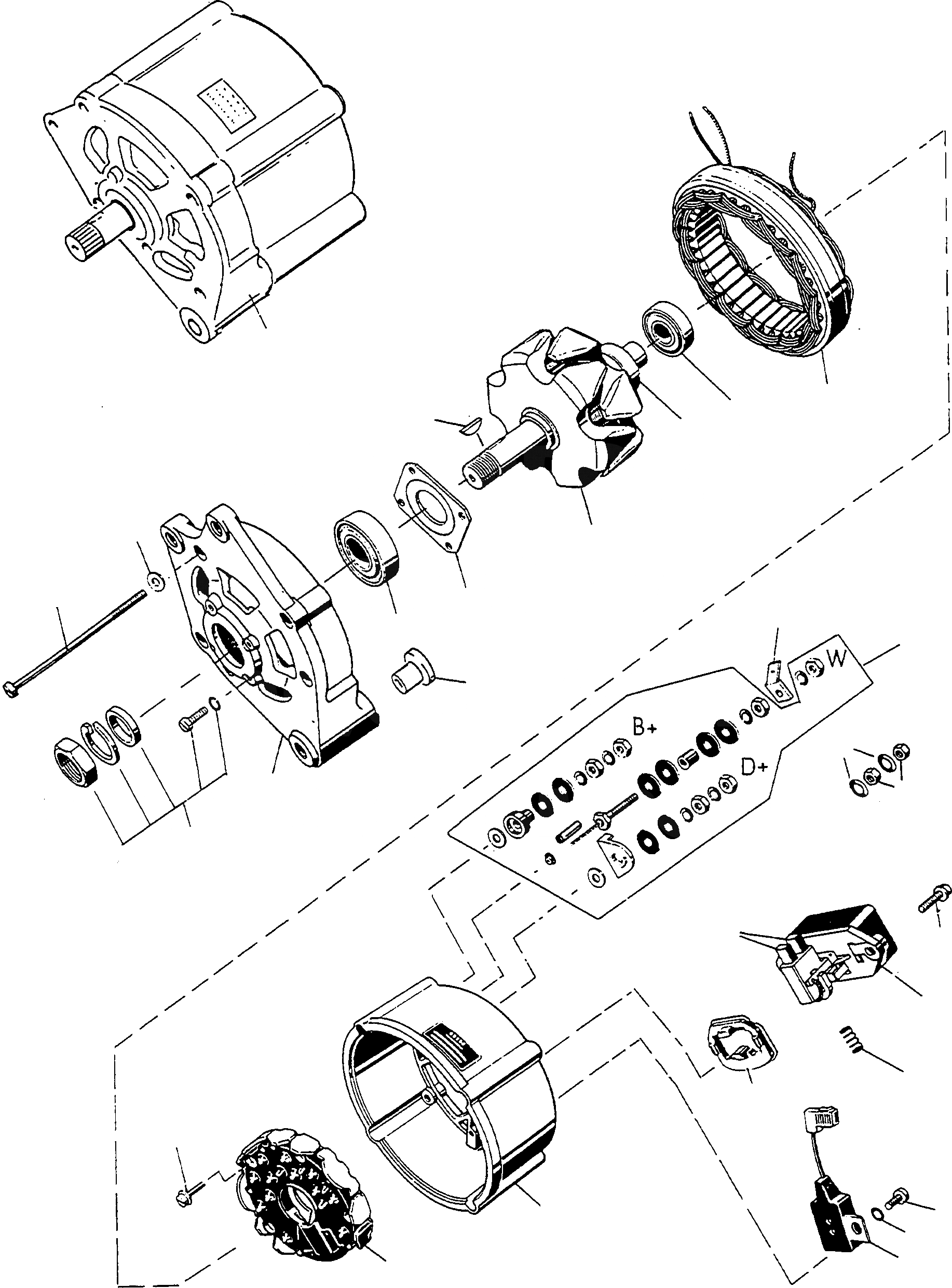Схема запчастей Komatsu D570E - ГЕНЕРАТОР ДВИГАТЕЛЬ, АКСЕССУАРЫ И ЭЛЕКТРИЧ. СИСТЕМА