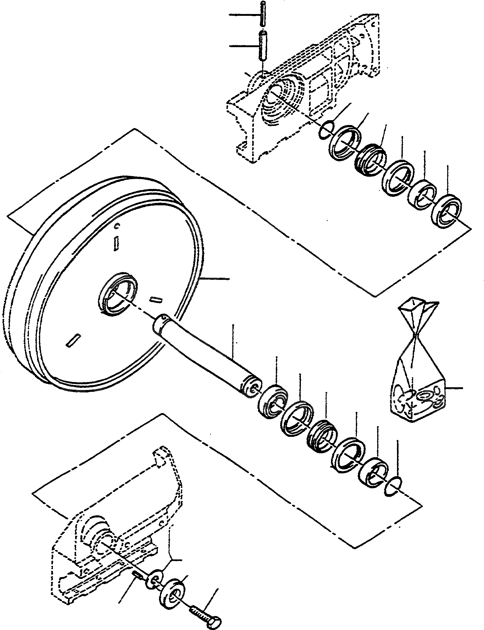 Схема запчастей Komatsu D570E - ЛЕНИВЕЦ ТРАНСМИССИЯ И ЗАДН. МОСТ