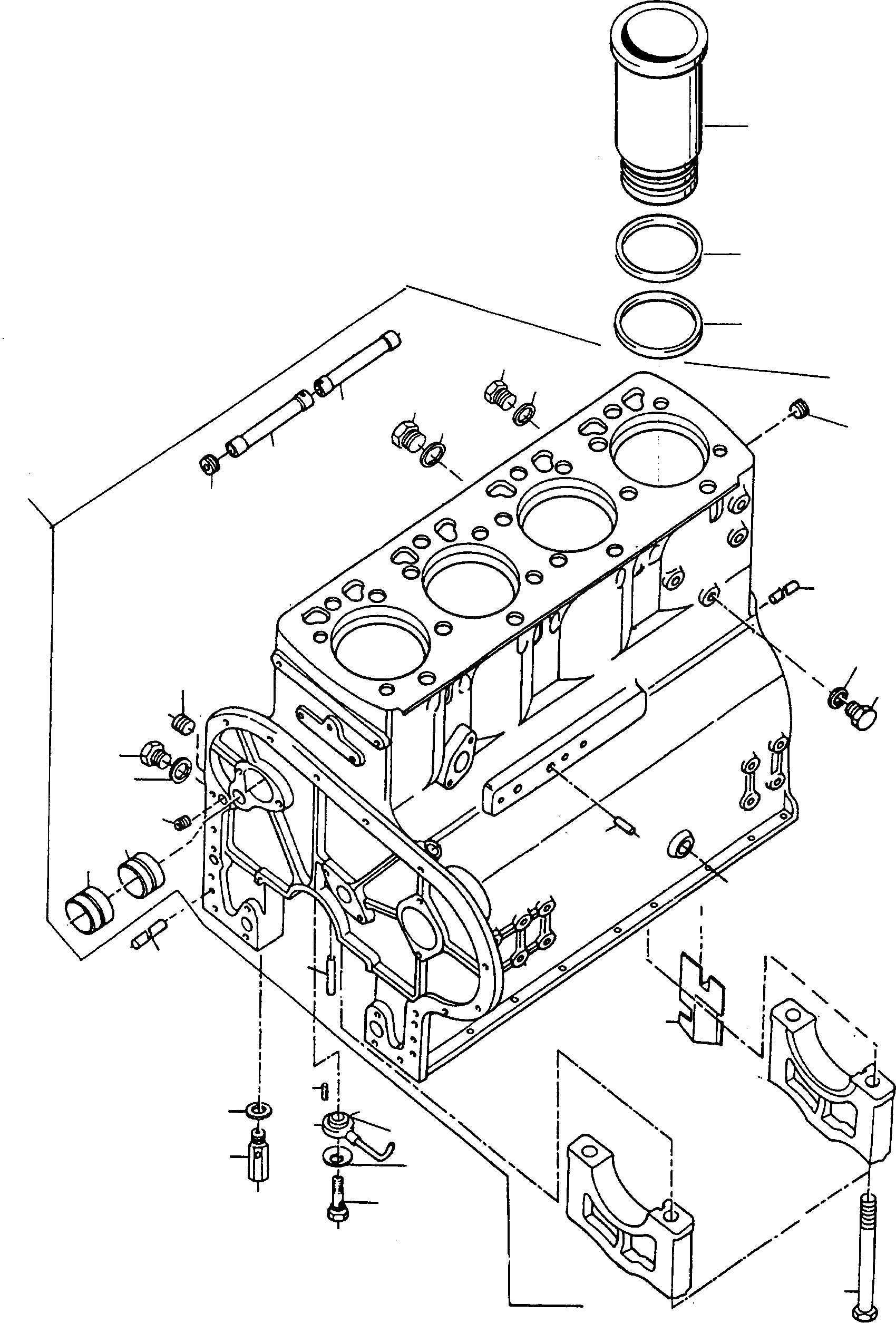 Схема запчастей Komatsu D570E - БЛОК ЦИЛИНДРОВ И ATTACHING ЧАСТИ ДВИГАТЕЛЬ, АКСЕССУАРЫ И ЭЛЕКТРИЧ. СИСТЕМА