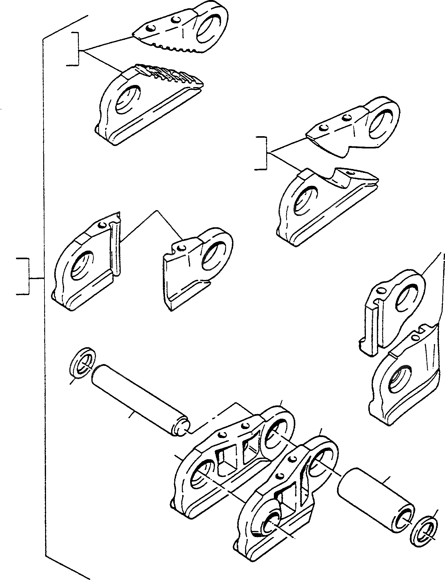 Схема запчастей Komatsu D570E - ГУСЕНИЦЫ УПЛОТНЕНИЕED ЦЕПЬ D7E, УПЛОТНЕНИЕED