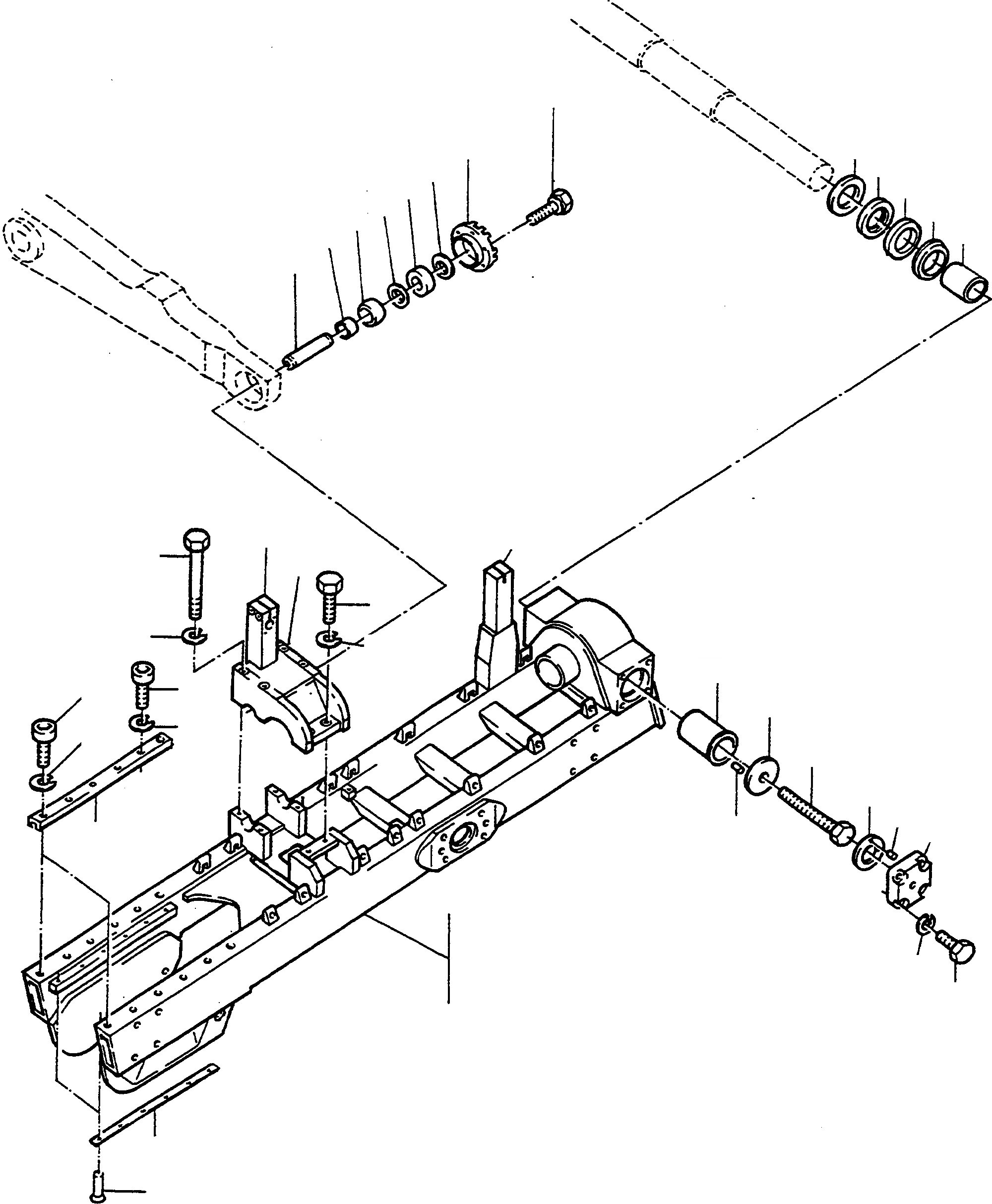 Схема запчастей Komatsu D570E - НИЖН.CARRIAGE РАМА ТРАНСМИССИЯ И ЗАДН. МОСТ