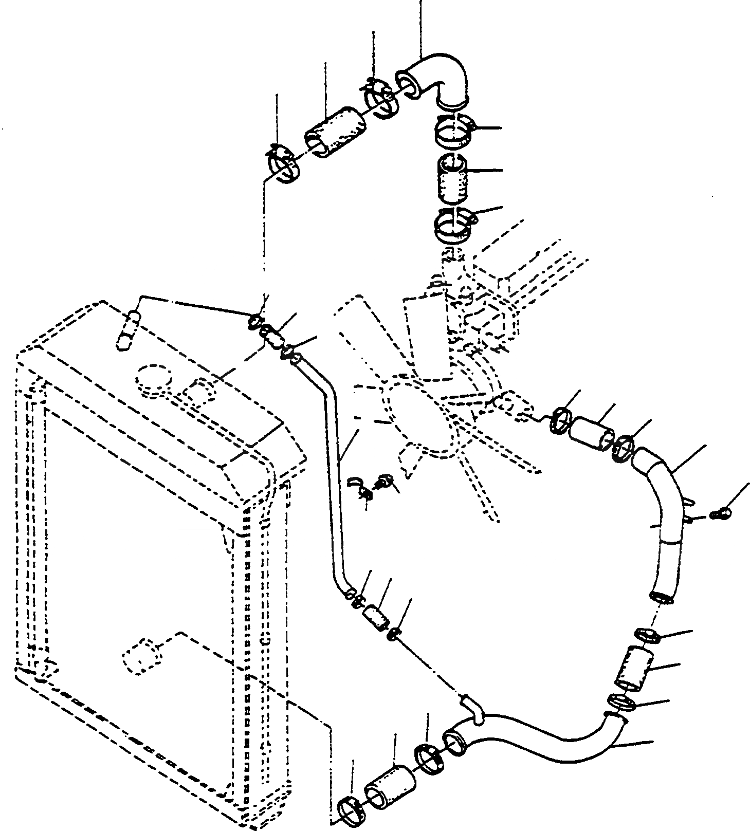 Схема запчастей Komatsu D570E - ОХЛАЖД-Е ВОДН. ГИДРОЛИНИЯ ДВИГАТЕЛЬ, АКСЕССУАРЫ И ЭЛЕКТРИЧ. СИСТЕМА